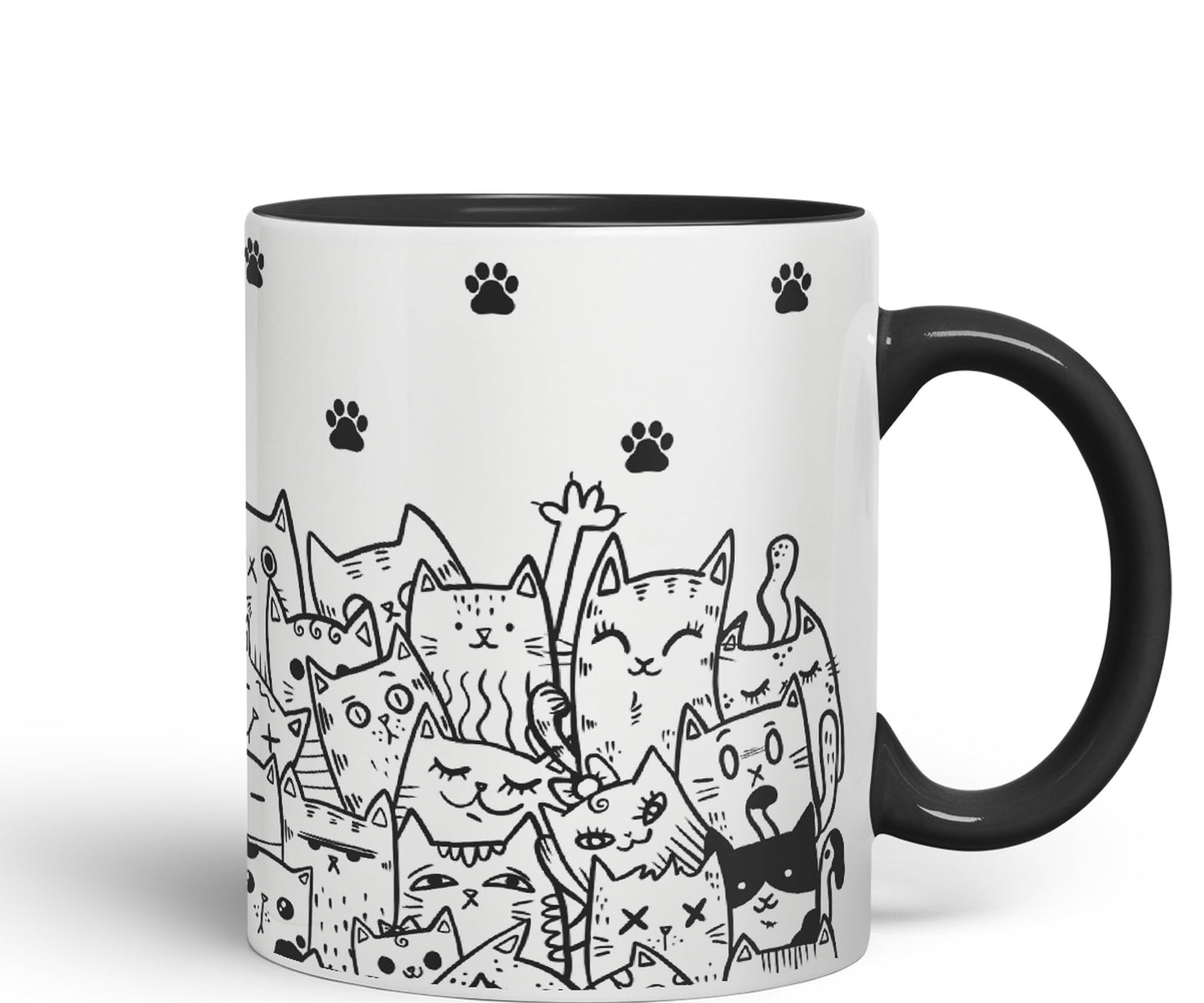 Vixar Cats mom dad Paws cat Lovers Coloured Ceramic Mug Cup Gift 330ml 11oz Work Office Tea Coffee
