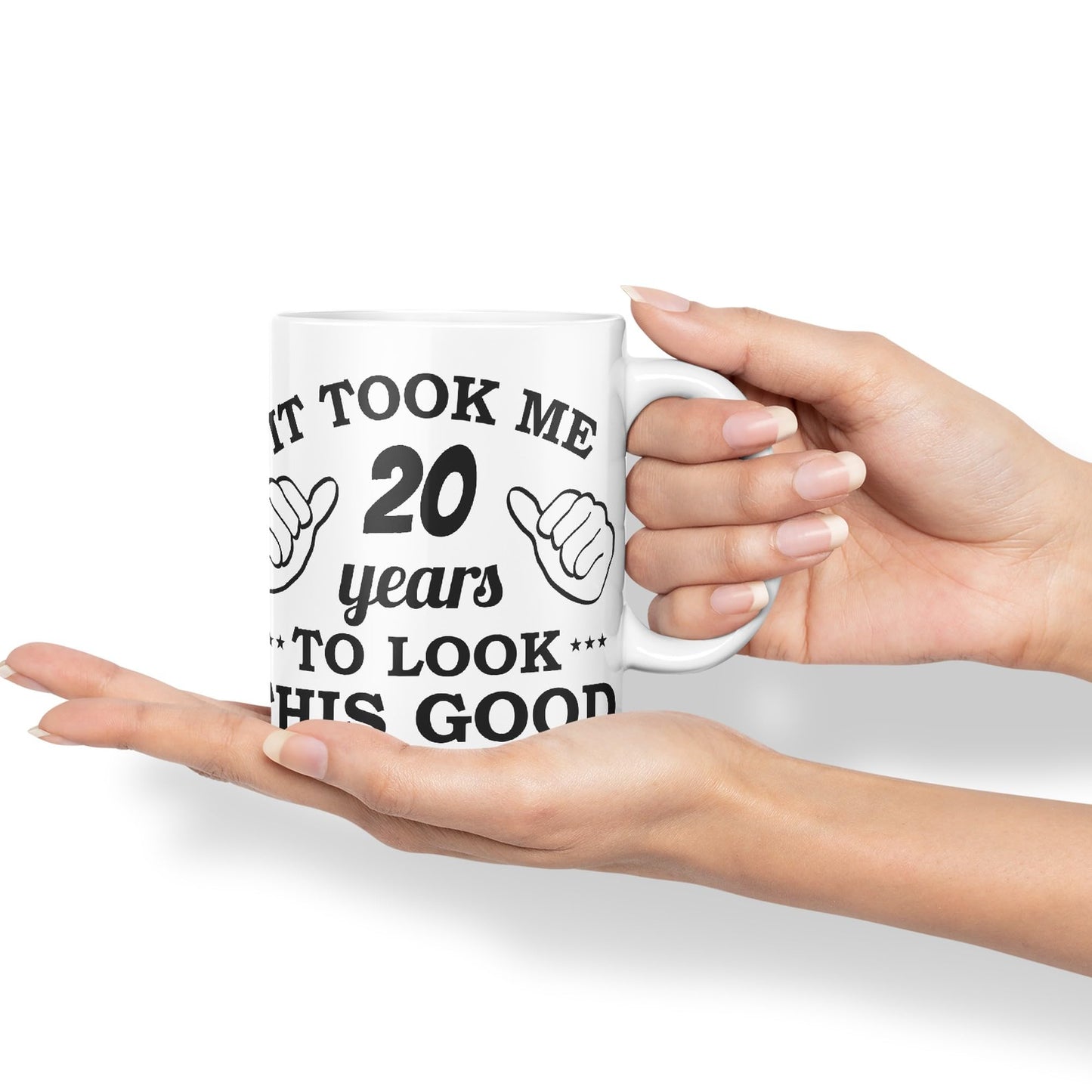 Vixar It Took me 20 Years to Look This Good Happy Birthday Ceramic Coloured Mug Cup Gift Coffee Tea