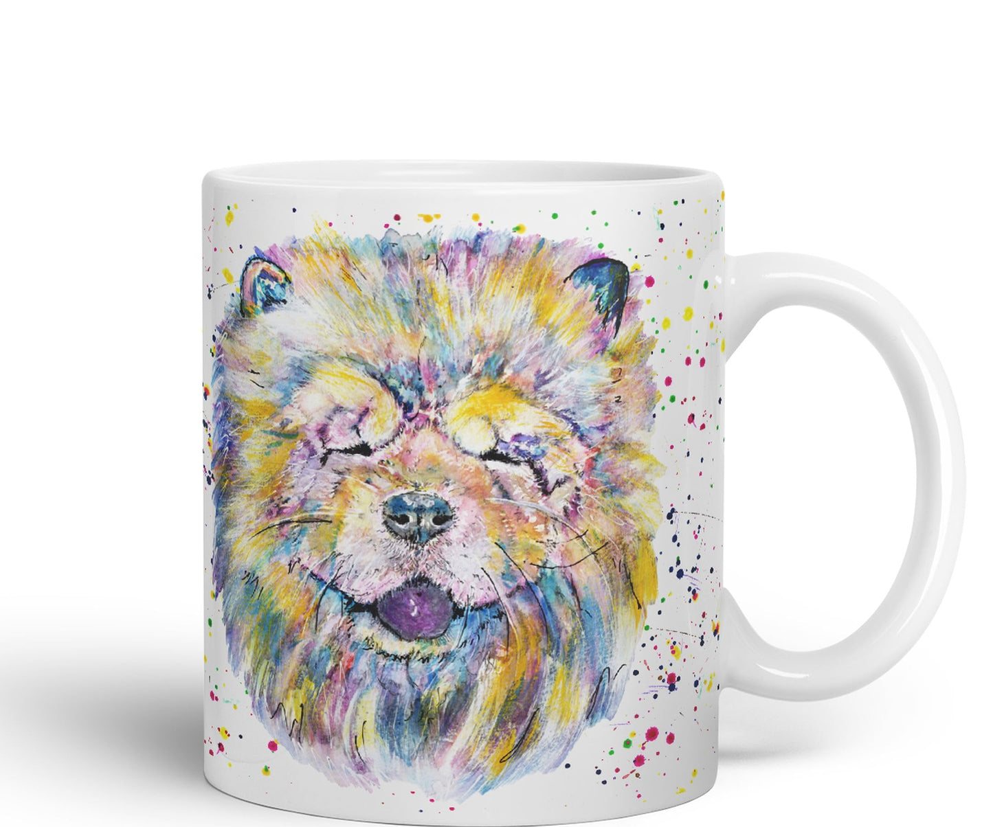 Vixar Chow Chow Wrinkly Chinese Dog Pet Animals Watercolour Art Coloured 330 ml Mug Cup Gift Birthday Work Office Tea Coffee