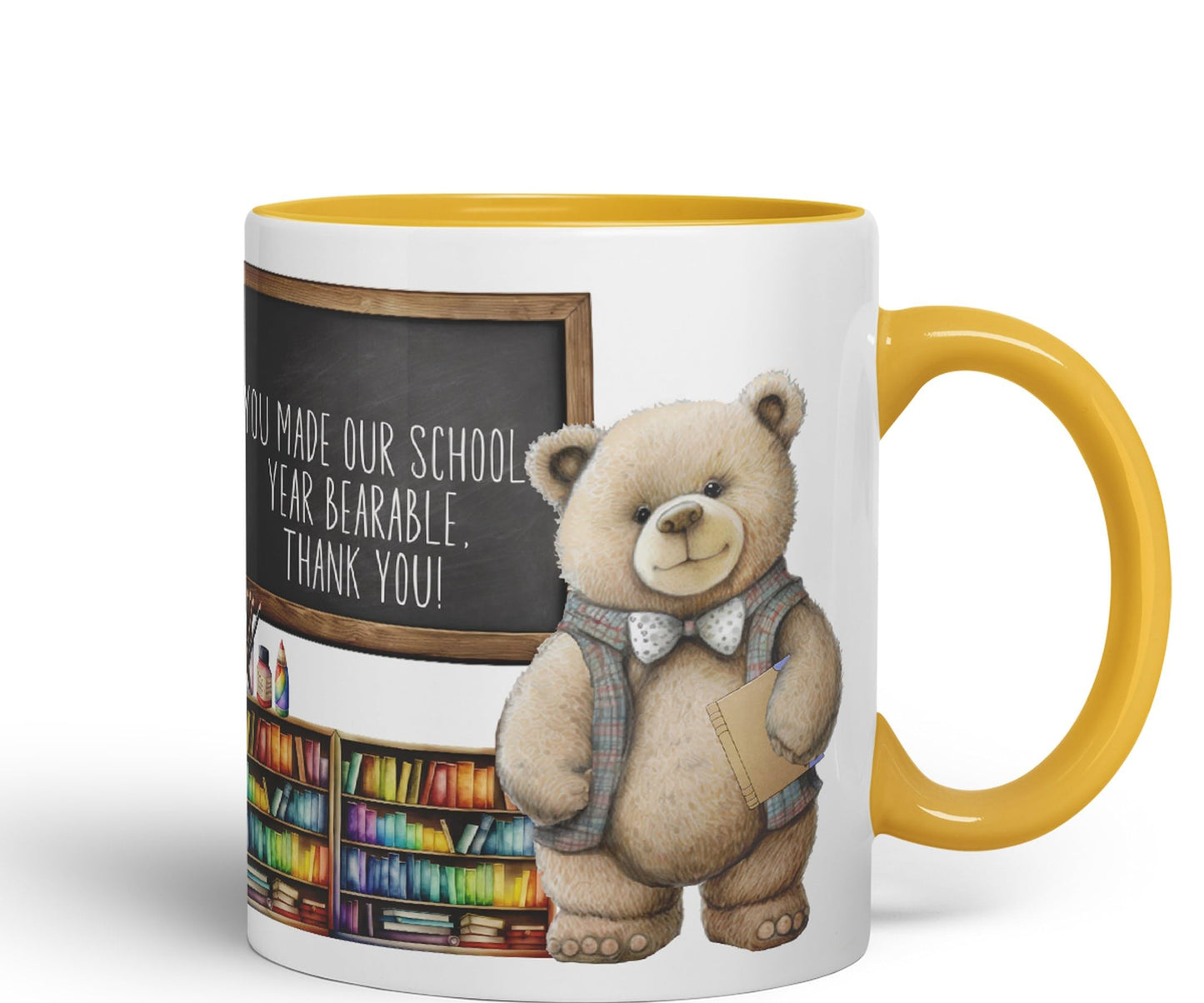 Vixar Teddy Bear Mr Teacher Gift Men Ceramic Mug Coloured Mug Cup Gift end of School Tea Coffee
