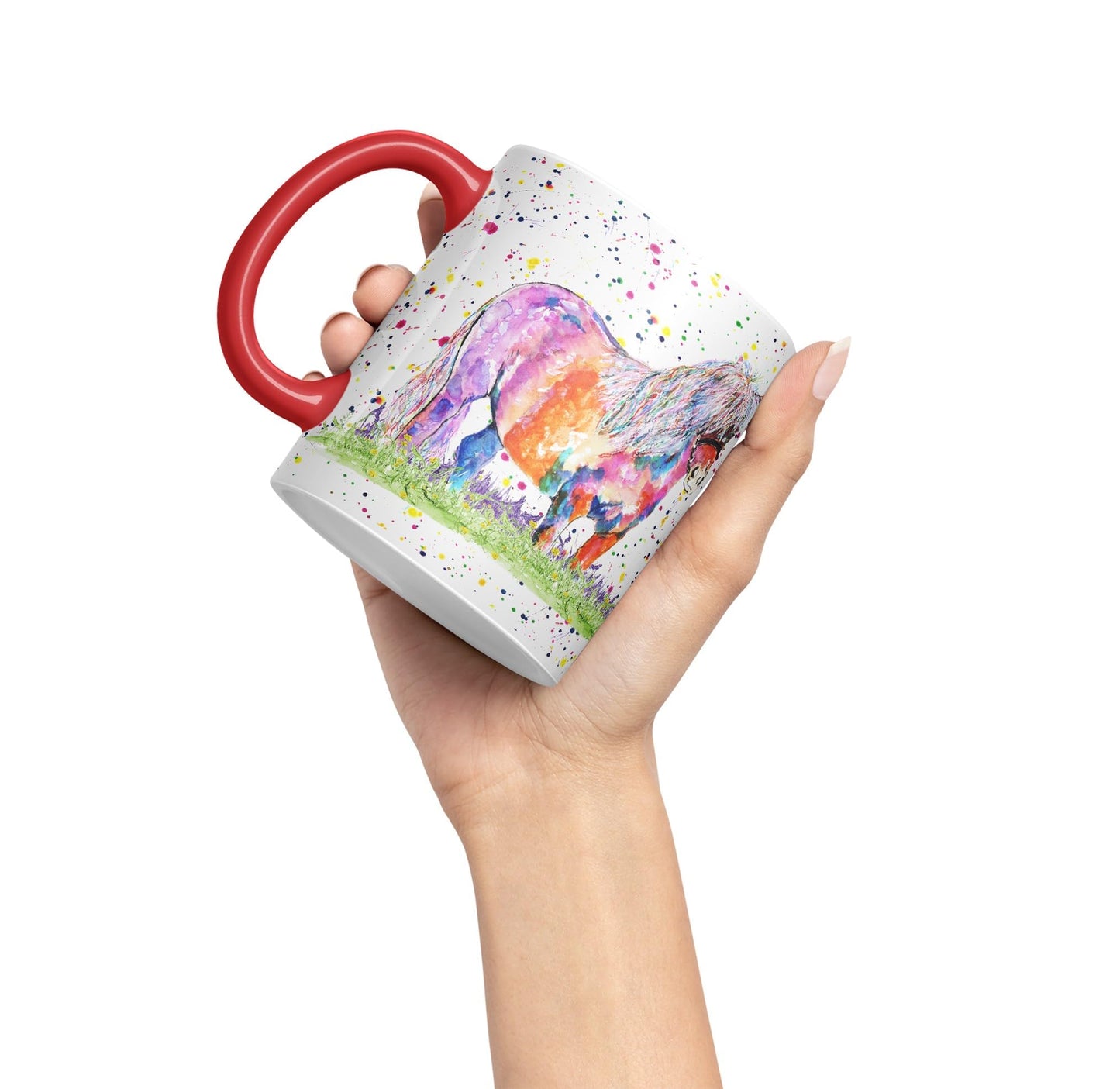 Vixar Shetland Pony Horse Pet Watercolour Art Coloured 330 ml Mug Cup Gift Birthday Work Office Tea Coffee