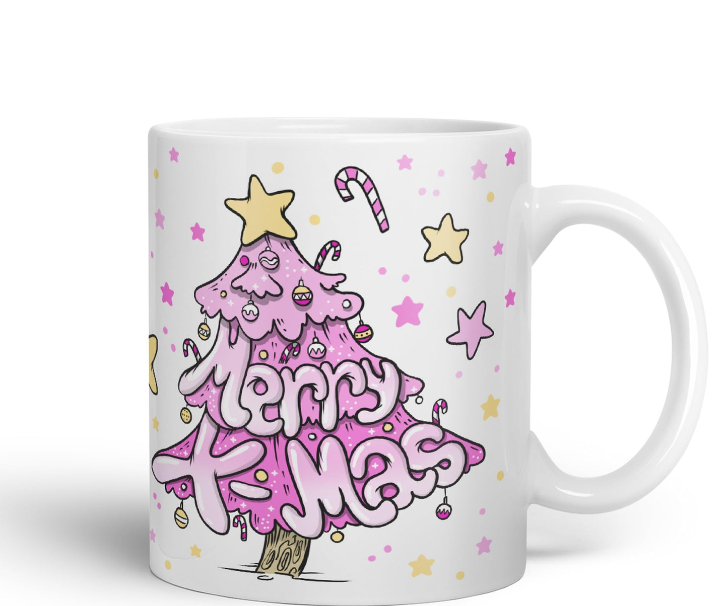 Vixar Christmas, Xmas Designs Tree Presents Coloured Ceramic Mug Cup Gift 330ml 11oz Work Office Tea Coffee Gift (CH3)