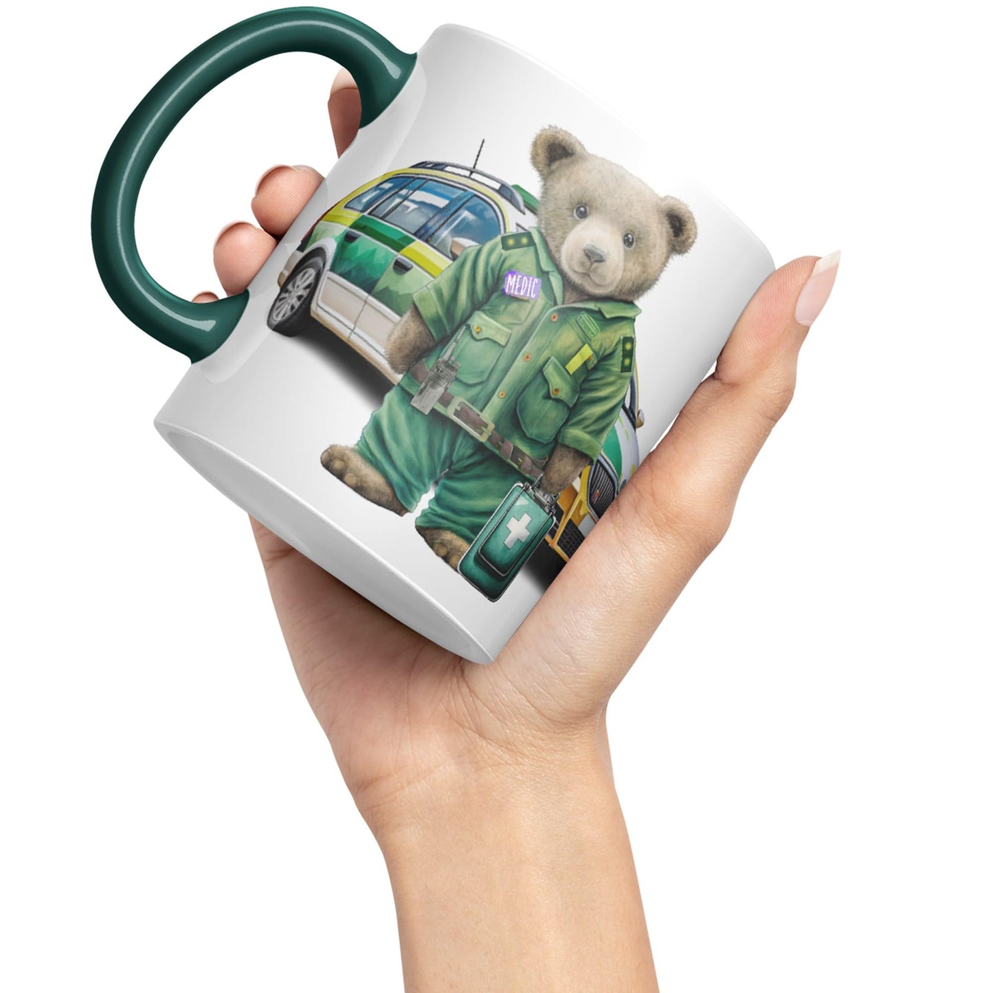 Vixar Teddy Bear Medic Themed Ceramic Mug Coloured Mug Cup Gift Birthday Work Office Tea Coffee