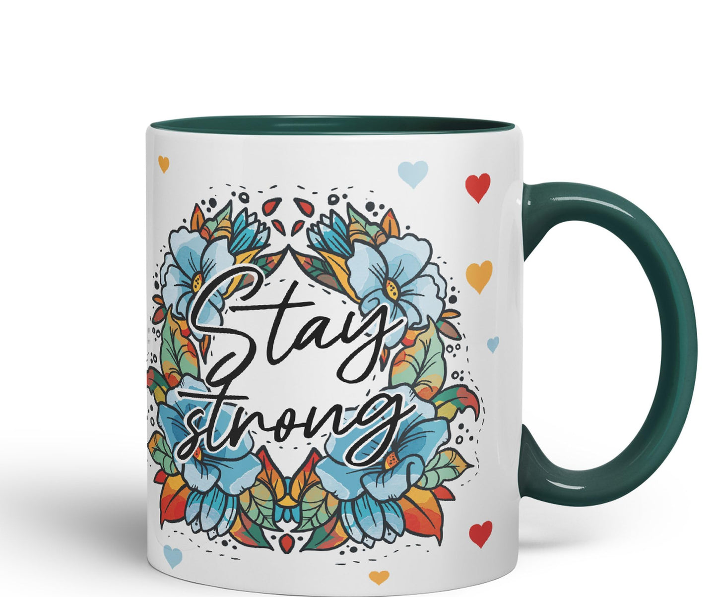 Vixar Stay Strong Motivation Gift Presents Coloured Ceramic Mug Cup Gift 330ml 11oz Work Office Tea Coffee