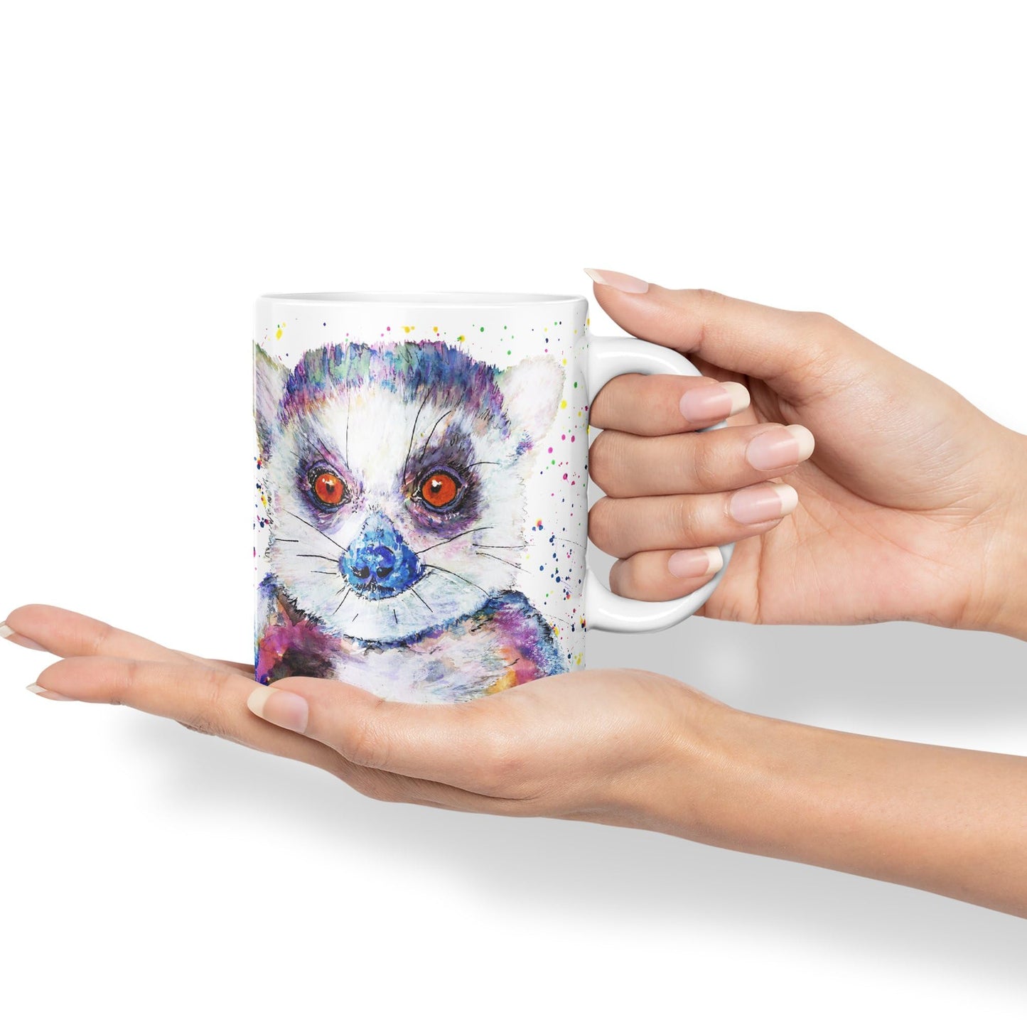 Vixar Lemur Watercolour Art Coloured 330 ml Mug Cup Gift Birthday Work Office Tea Coffee