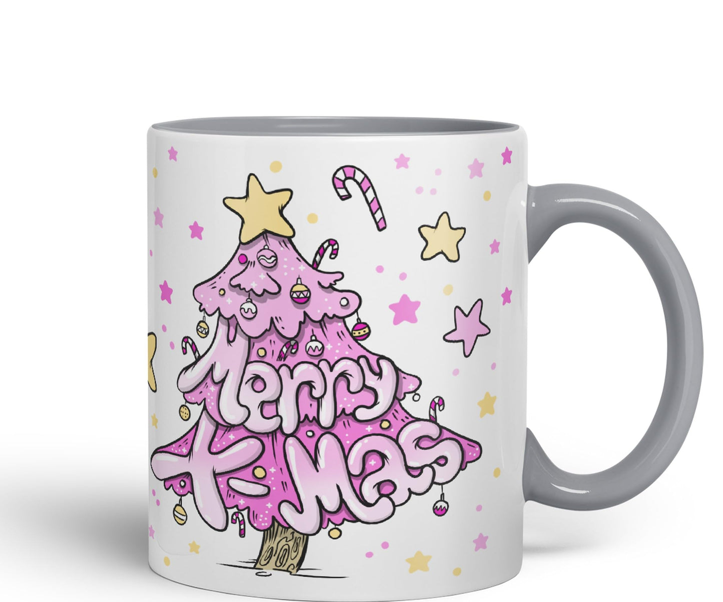 Vixar Christmas, Xmas Designs Tree Presents Coloured Ceramic Mug Cup Gift 330ml 11oz Work Office Tea Coffee Gift (CH3)