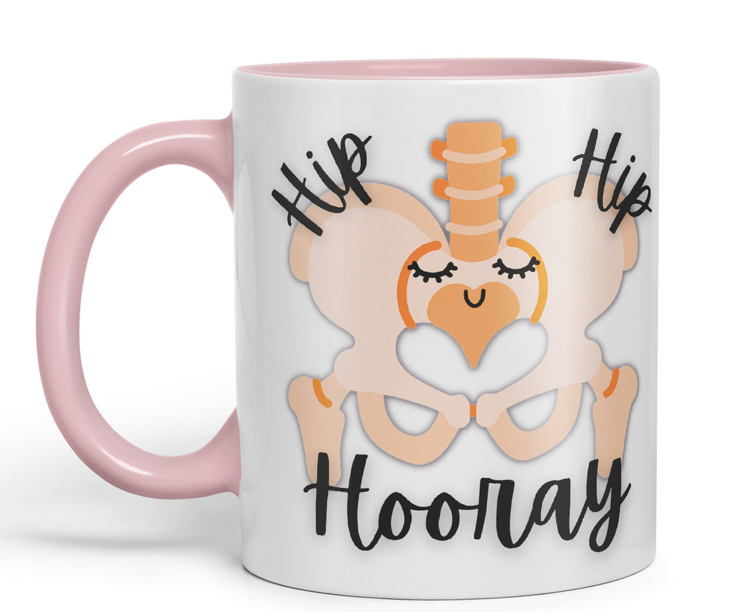 Vixar Anatomy Pun Humor Hip Hip Hooray Coloured Ceramic 330 ml Mug Cup Gift Birthday Work Office Tea Coffee