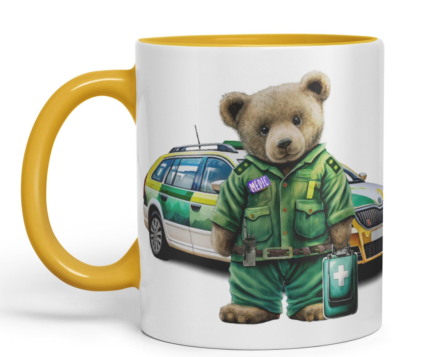 Vixar Teddy Bear Medic Themed Ceramic Mug Coloured Mug Cup Gift Birthday Work Office Tea Coffee
