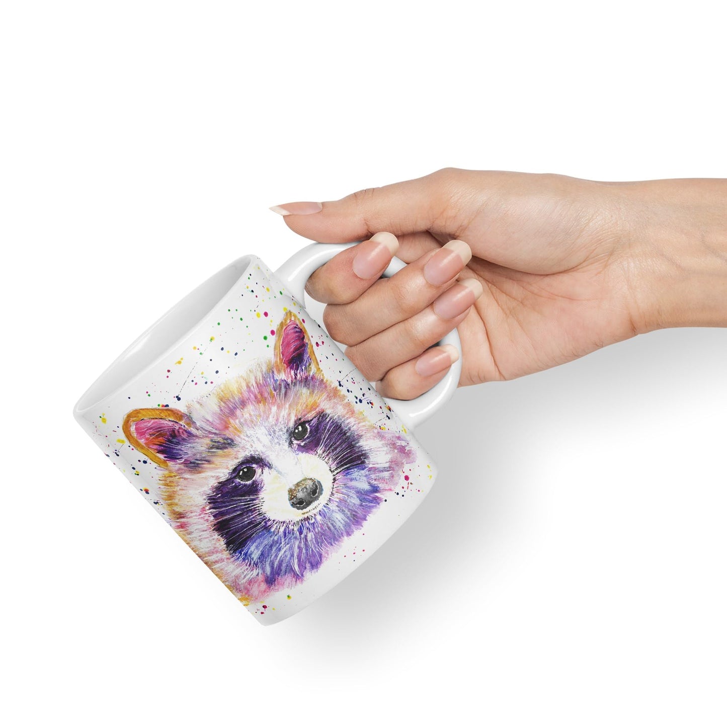 Racoon animals Watercolour Ceramic Coloured Mug Cup for Tea Coffee Hot brew 330ml 11Oz Gift