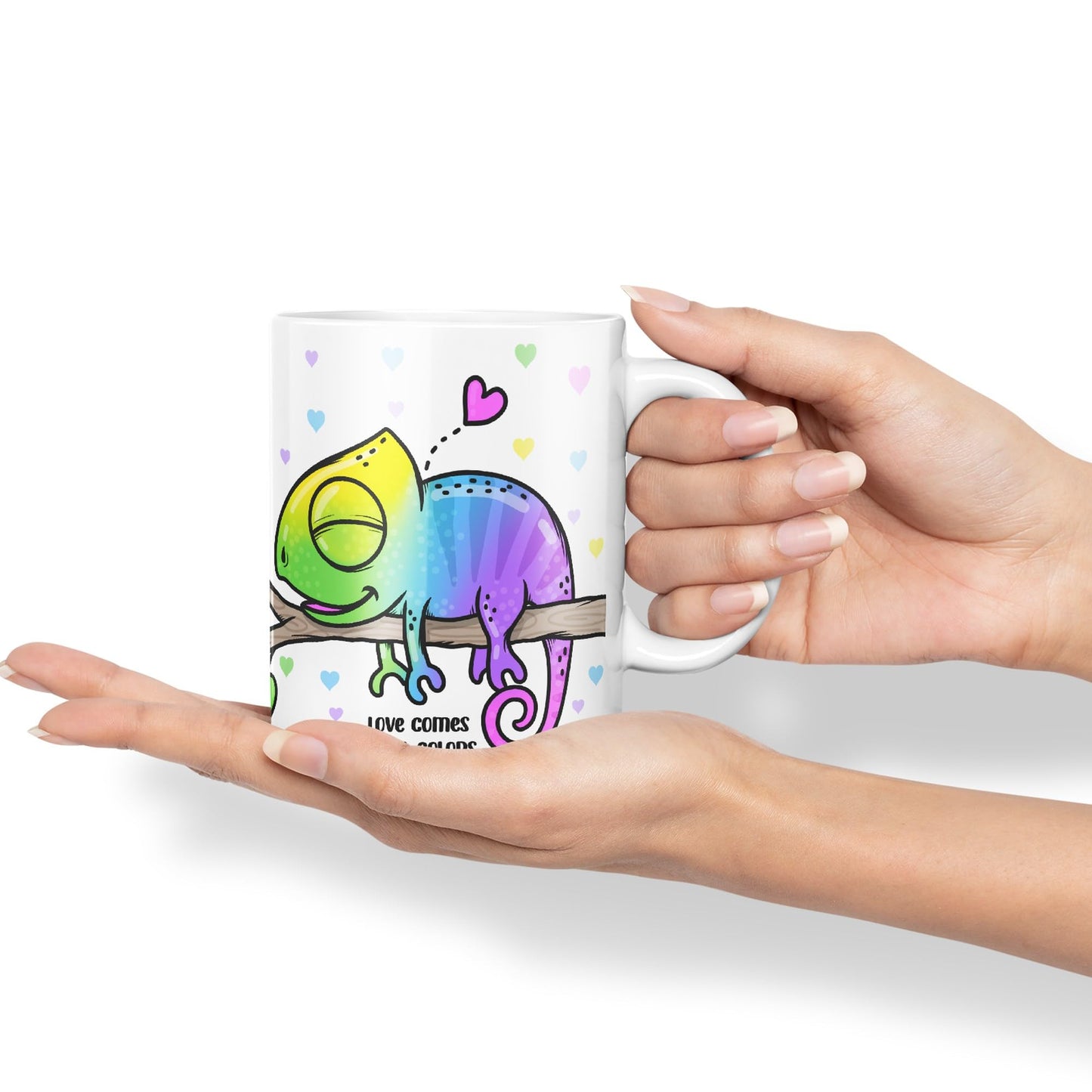 Vixar Love Comes in... Colors Chameleon Coloured Ceramic Mug Cup Gift 330ml 11oz Work Office Tea Coffee Valentines