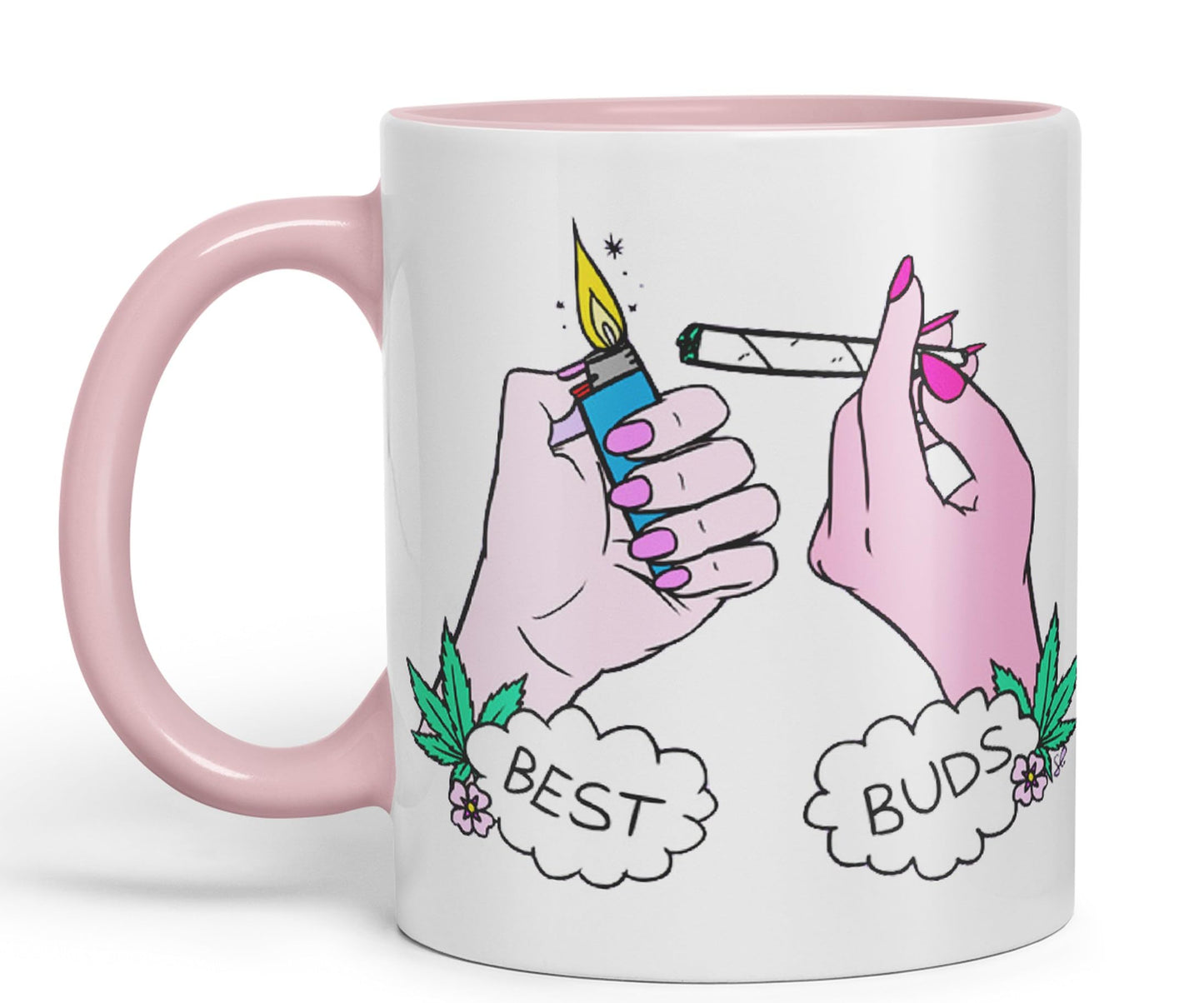 Vixar Best Buds Weed Marijuana Stoned Faded Ceramic 330 ml Coloured Mug Cup Gift Tea Coffee Christmas Office Home Joke