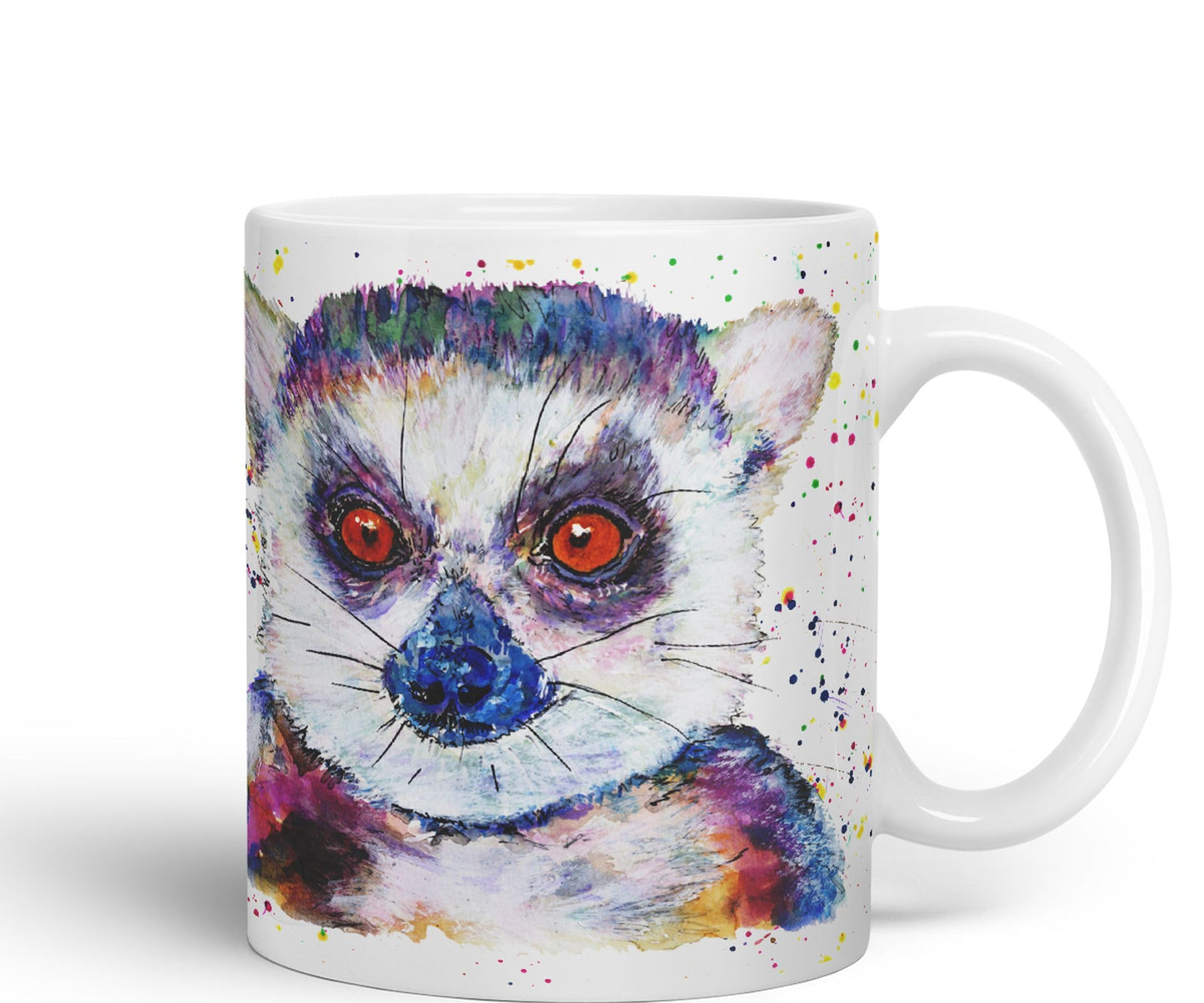 Vixar Lemur Watercolour Art Coloured 330 ml Mug Cup Gift Birthday Work Office Tea Coffee
