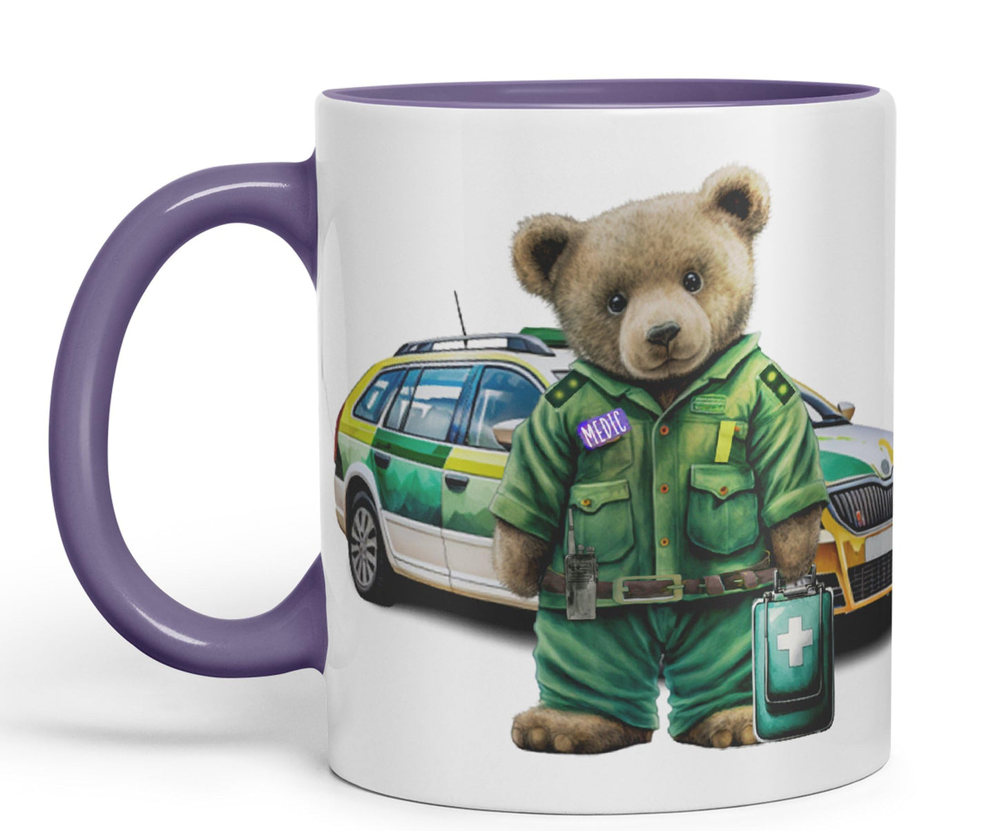 Vixar Teddy Bear Medic Themed Ceramic Mug Coloured Mug Cup Gift Birthday Work Office Tea Coffee