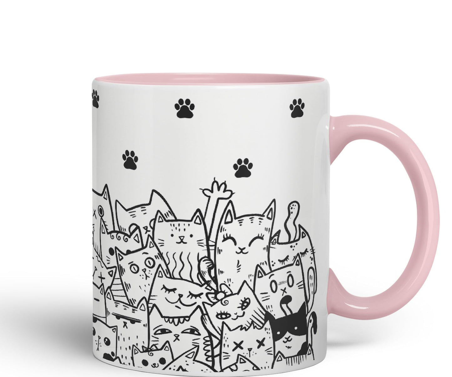 Vixar Cats mom dad Paws cat Lovers Coloured Ceramic Mug Cup Gift 330ml 11oz Work Office Tea Coffee
