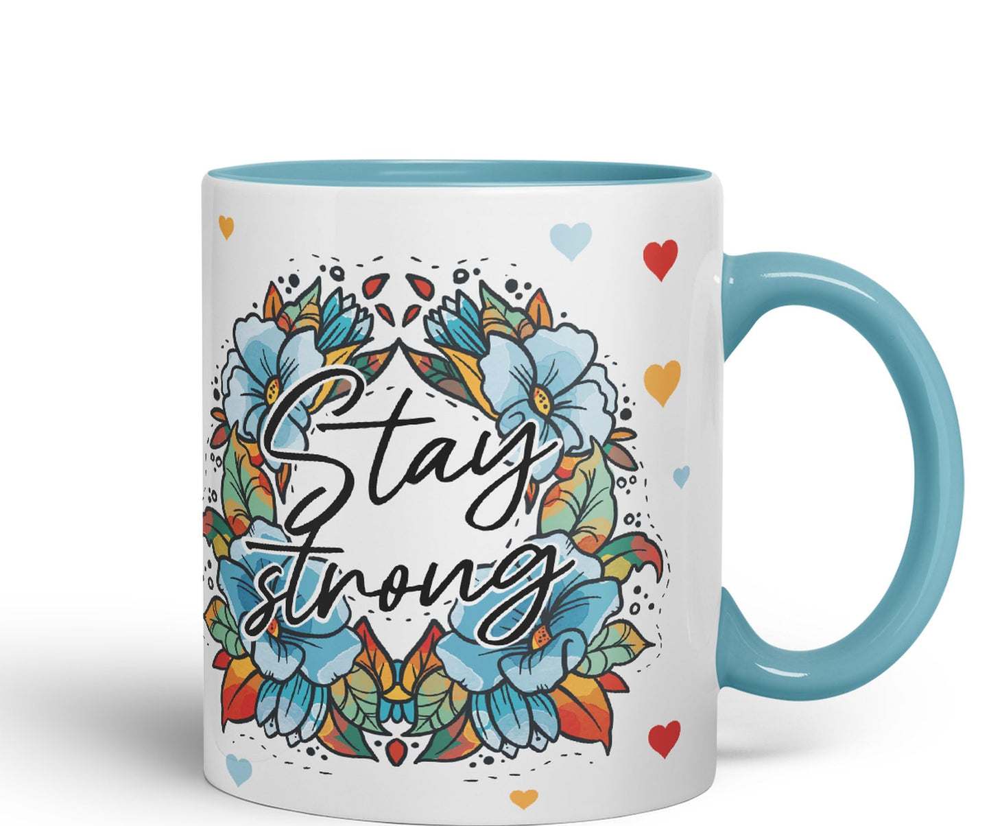 Vixar Stay Strong Motivation Gift Presents Coloured Ceramic Mug Cup Gift 330ml 11oz Work Office Tea Coffee
