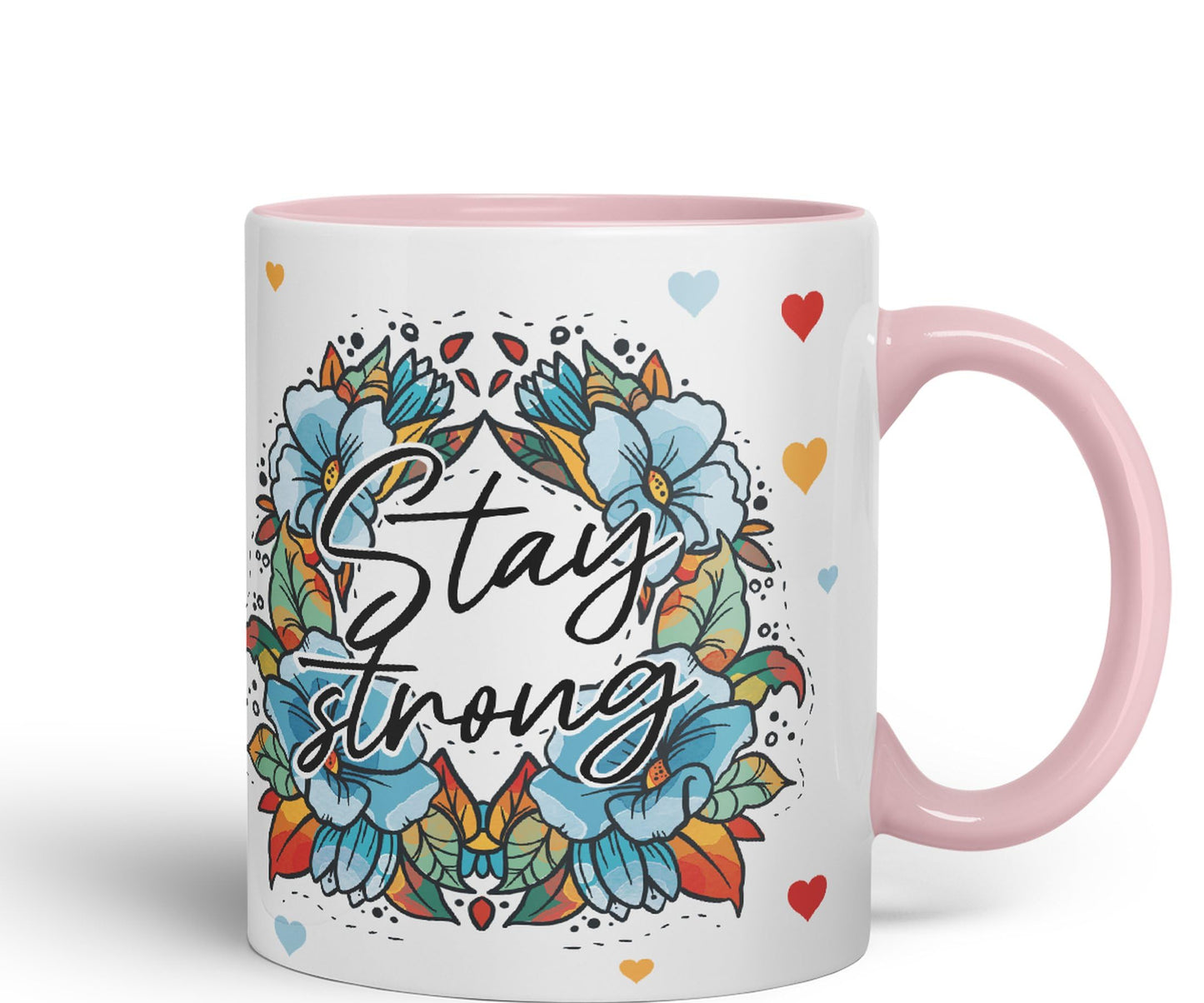 Vixar Stay Strong Motivation Gift Presents Coloured Ceramic Mug Cup Gift 330ml 11oz Work Office Tea Coffee