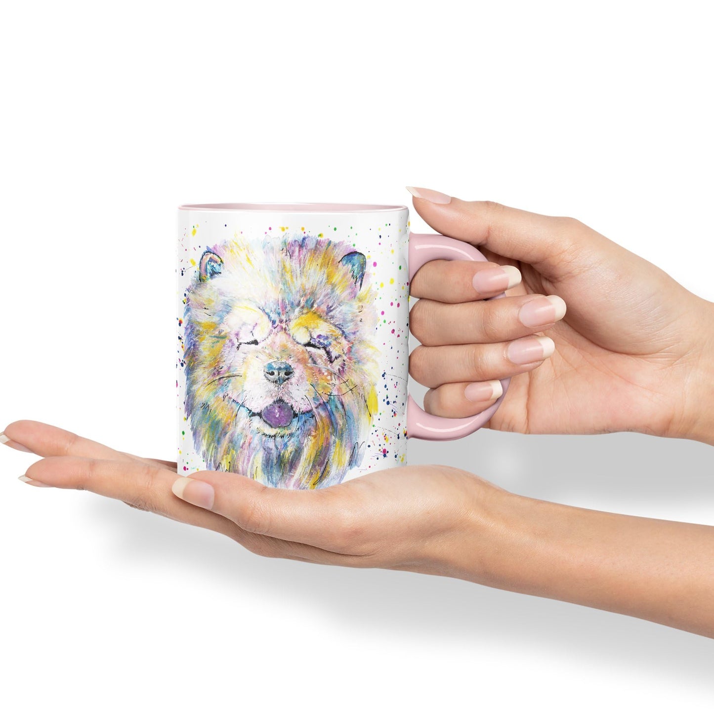 Vixar Chow Chow Wrinkly Chinese Dog Pet Animals Watercolour Art Coloured 330 ml Mug Cup Gift Birthday Work Office Tea Coffee