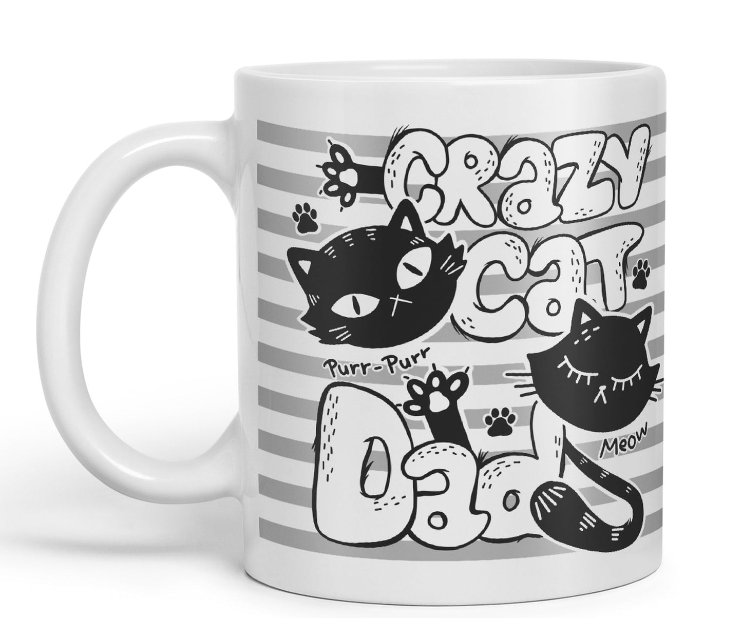 Vixar Crazy Cat Dad Ceramic Mug Coloured Mug Cup Gift Tea Coffee Father's Day Christmas