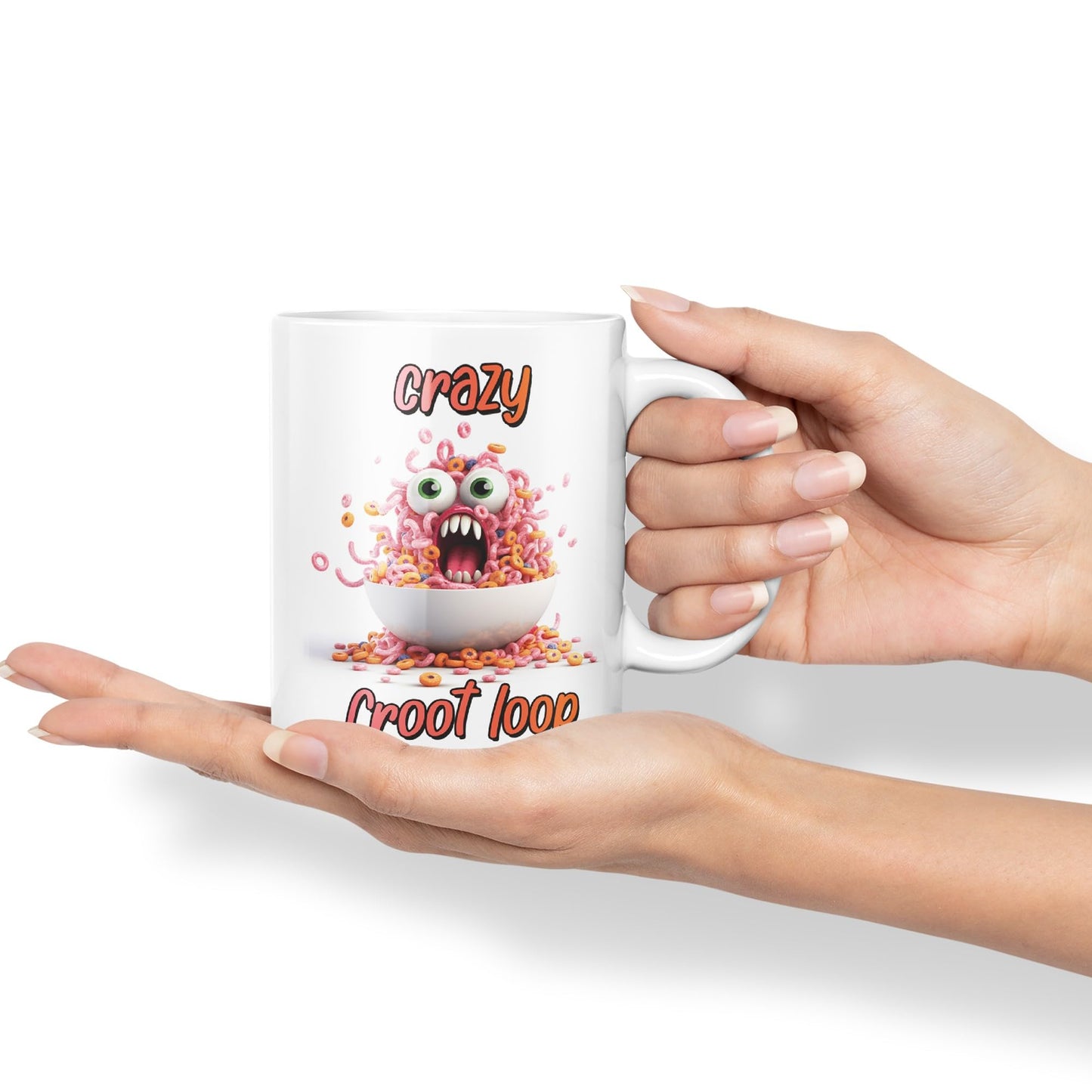 Crazy Froot Loop breakfest Joke sarkasm Sarcastic Ceramic Coloured Mug Cup for Tea Coffee Hot Brew 330ml 11Oz Gift