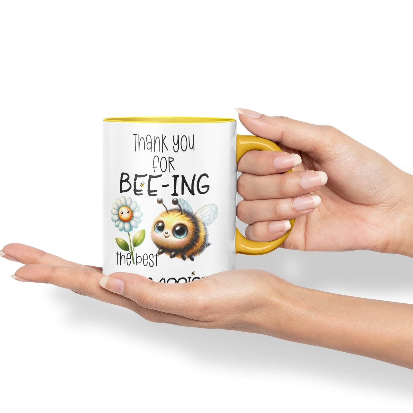 Teaching Assistant Thank You for Bee-ing The best teacher Ceramic Coloured Mug Cup for Tea Coffee Hot brew 330ml 11Oz