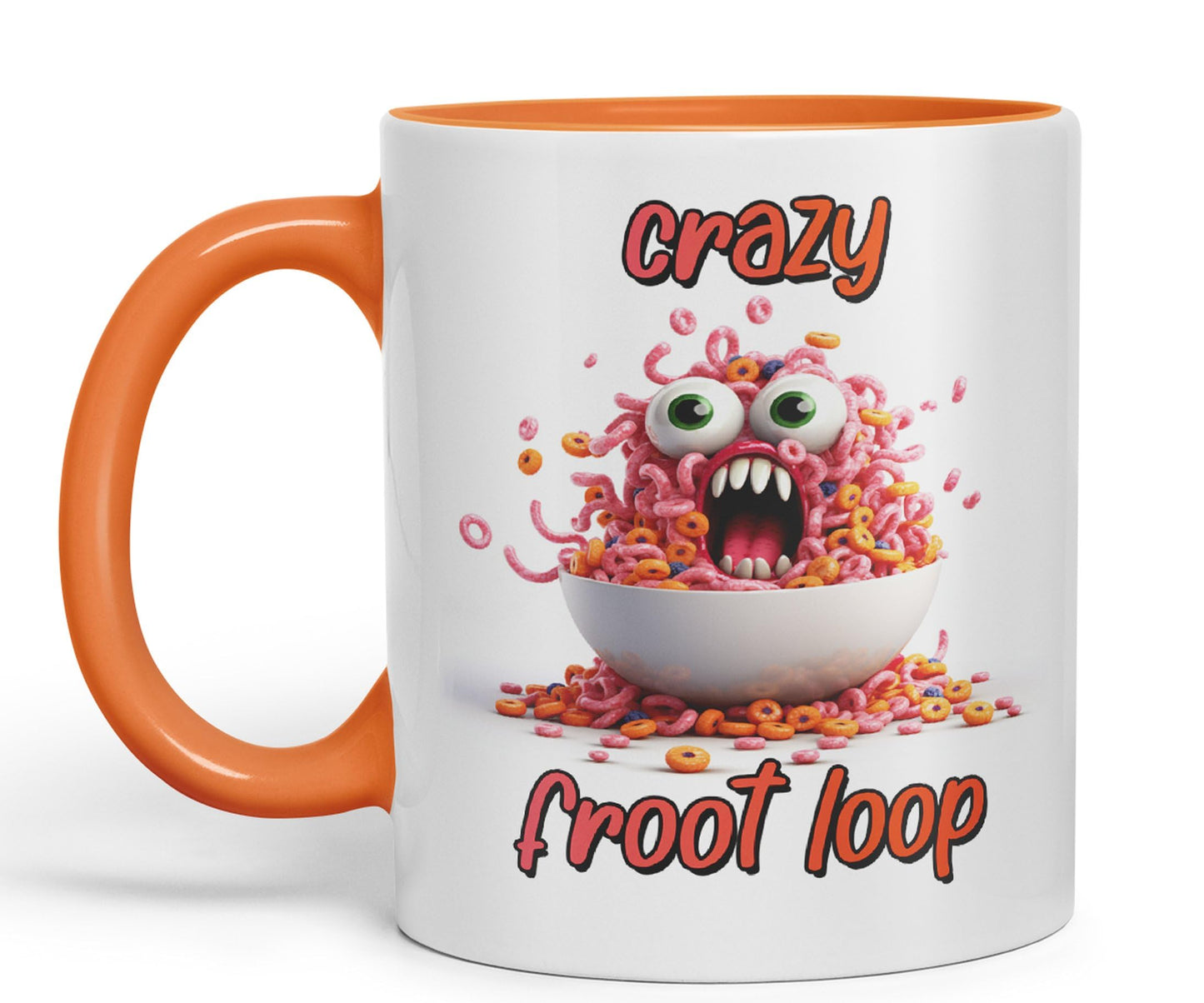 Crazy Froot Loop breakfest Joke sarkasm Sarcastic Ceramic Coloured Mug Cup for Tea Coffee Hot Brew 330ml 11Oz Gift