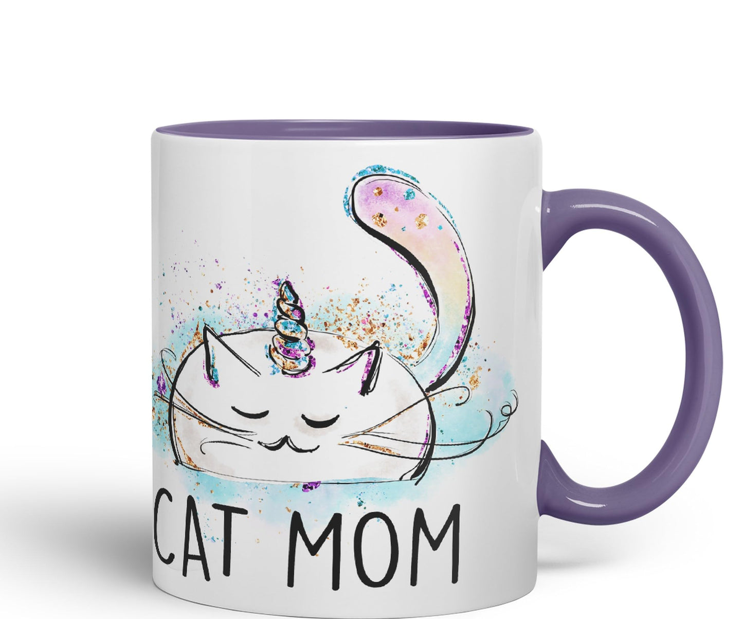 Vixar Cat Mum Unicorn Kitten Ceramic 330 ml Coloured Mug Cup Gift Tea Coffee Christmas Office Home
