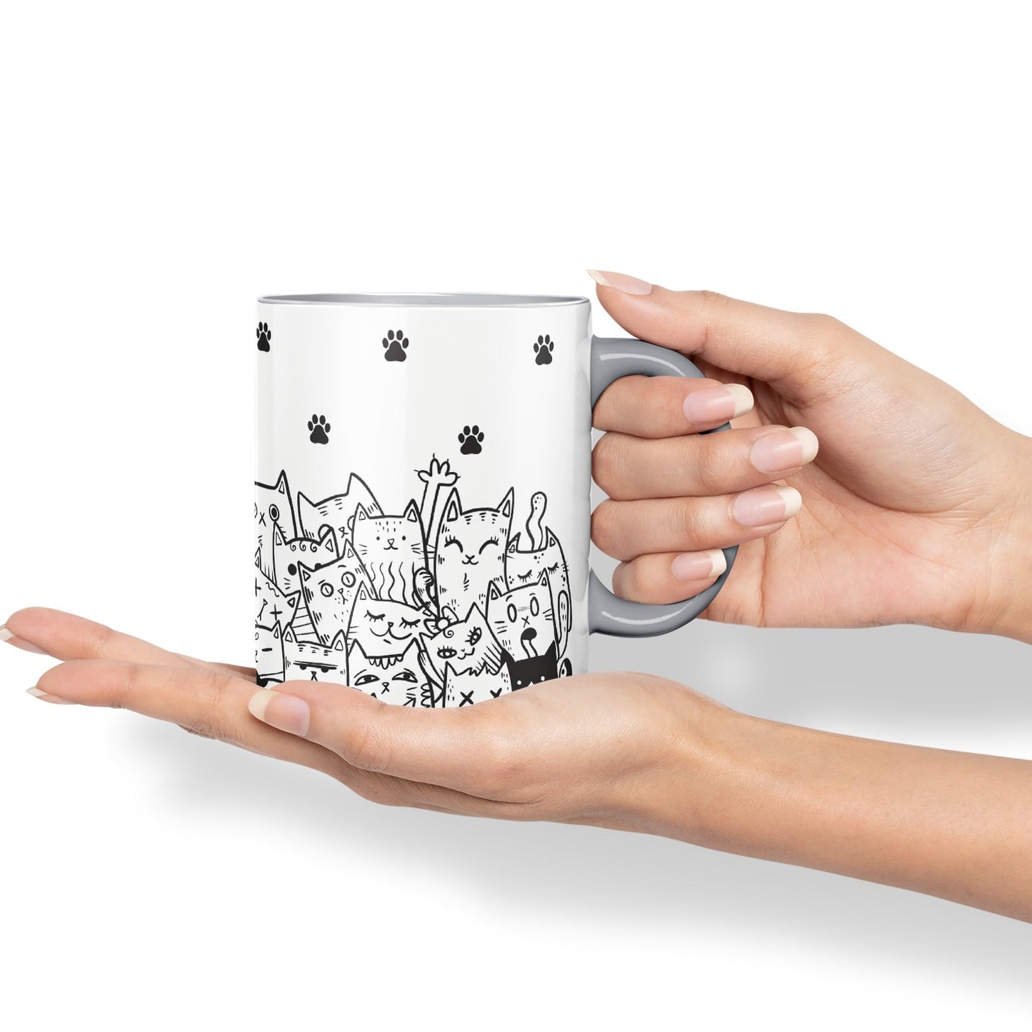 Vixar Cats mom dad Paws cat Lovers Coloured Ceramic Mug Cup Gift 330ml 11oz Work Office Tea Coffee