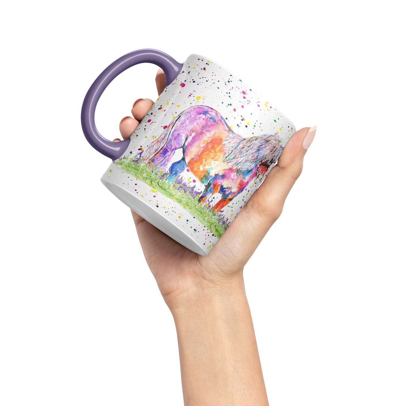 Vixar Shetland Pony Horse Pet Watercolour Art Coloured 330 ml Mug Cup Gift Birthday Work Office Tea Coffee