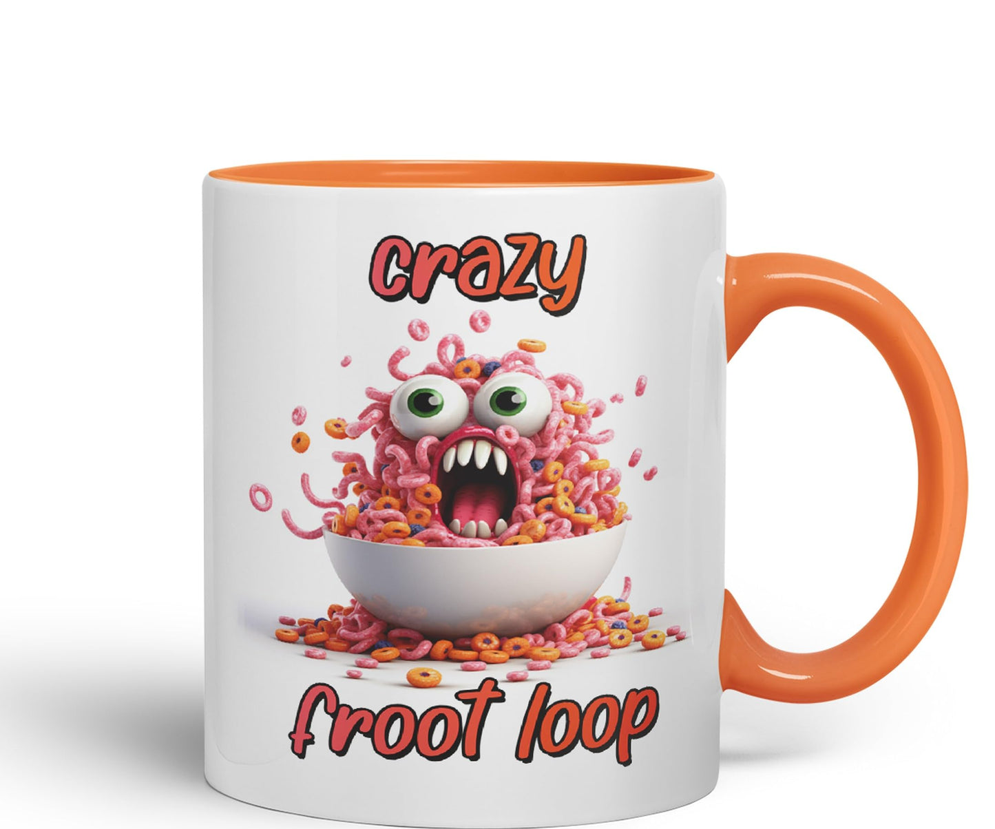 Crazy Froot Loop breakfest Joke sarkasm Sarcastic Ceramic Coloured Mug Cup for Tea Coffee Hot Brew 330ml 11Oz Gift