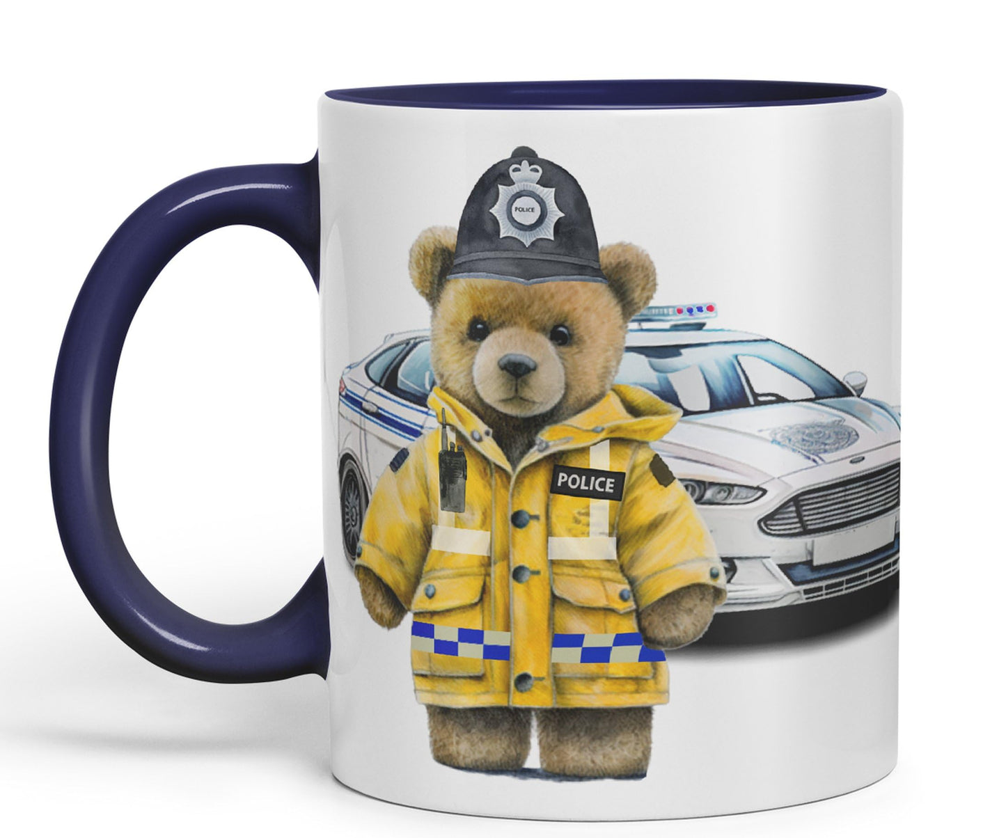 Vixar Teddy Bear Policeman Police Themed Ceramic Mug Coloured Mug Cup Gift Birthday Work Office Tea Coffee