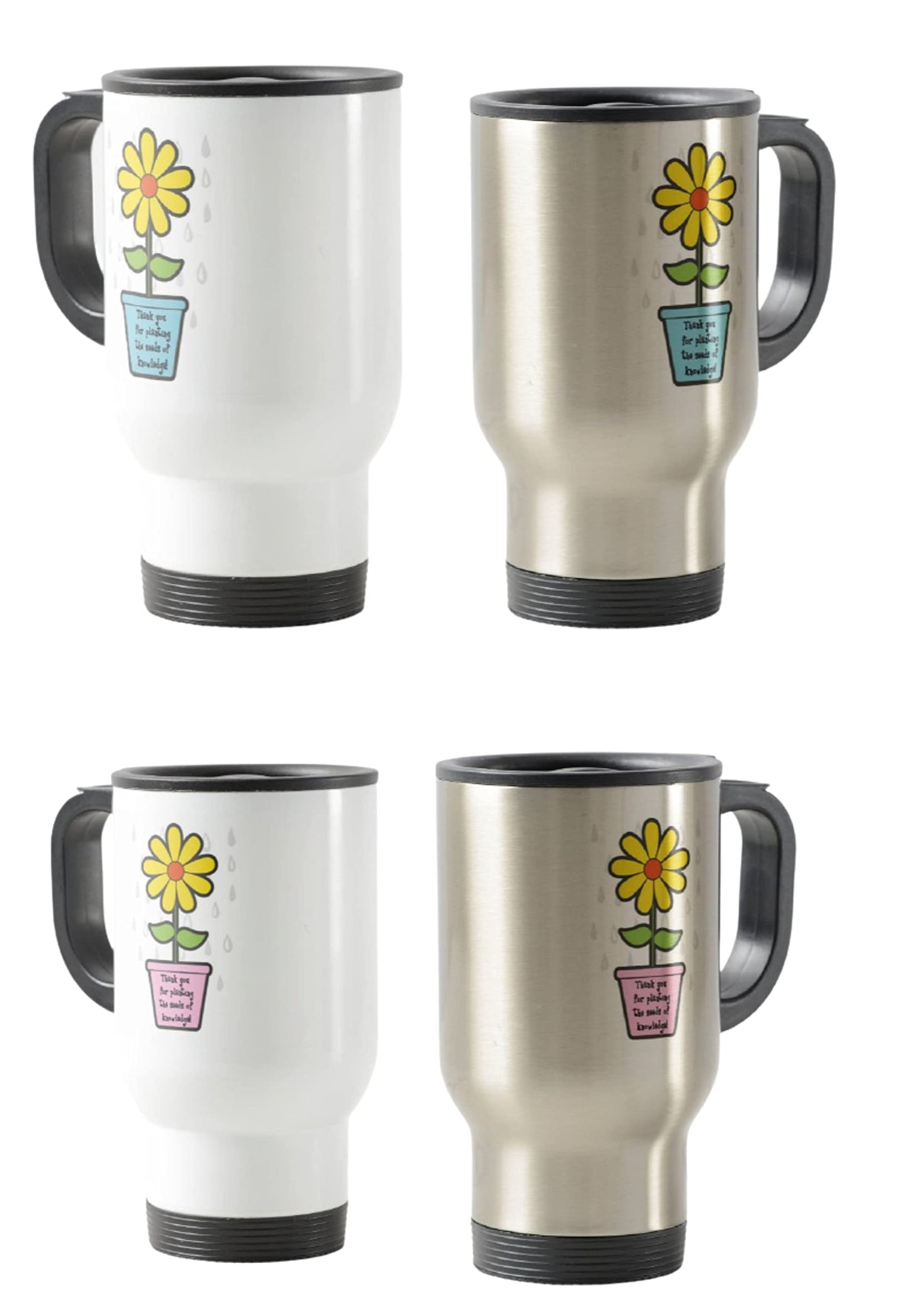 Vixar Teacher Travel Mug, Thank You for Planting The Seeds of Knowledge, Teacher Gift from Kids, School Gift, End of Year