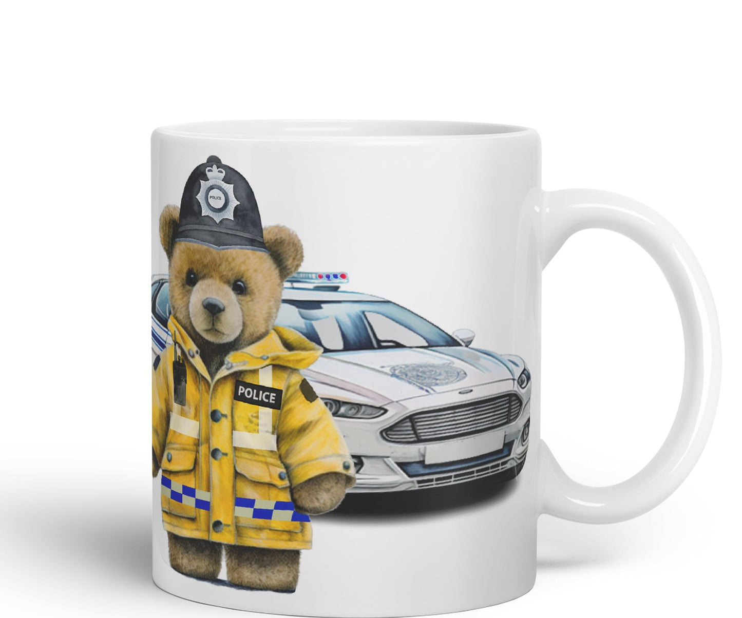 Vixar Teddy Bear Policeman Police Themed Ceramic Mug Coloured Mug Cup Gift Birthday Work Office Tea Coffee