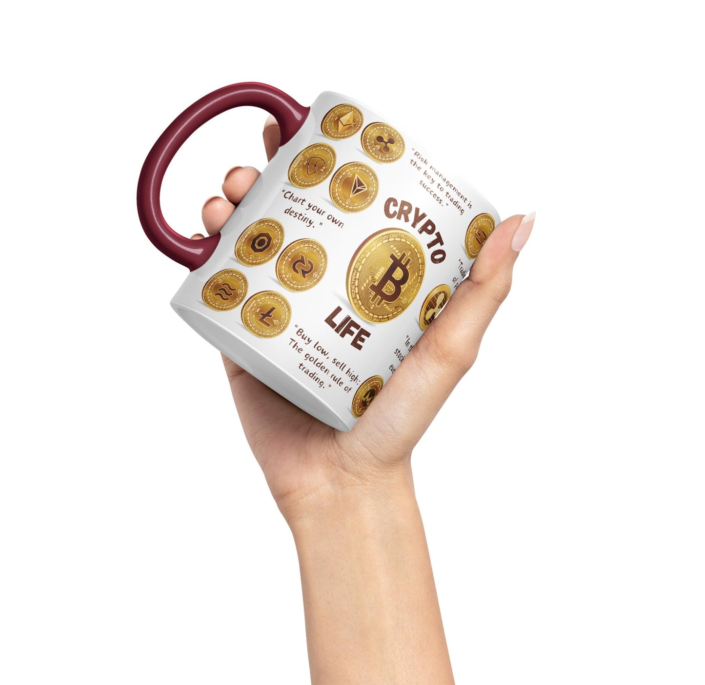 Crypto Life Crypto Currency Trading Ceramic Coloured Mug Cup for Tea Coffee Hot brew 330ml 11Oz Gift