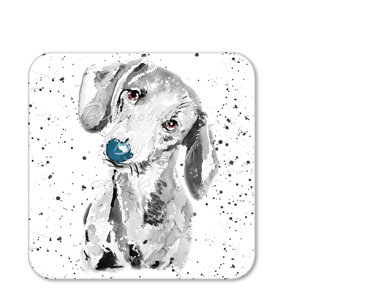 Coaster Dachshund Sausage Dog Wiener blach white Pet Coasters Watercolour Art Gift Work Office Dining Tea coffee