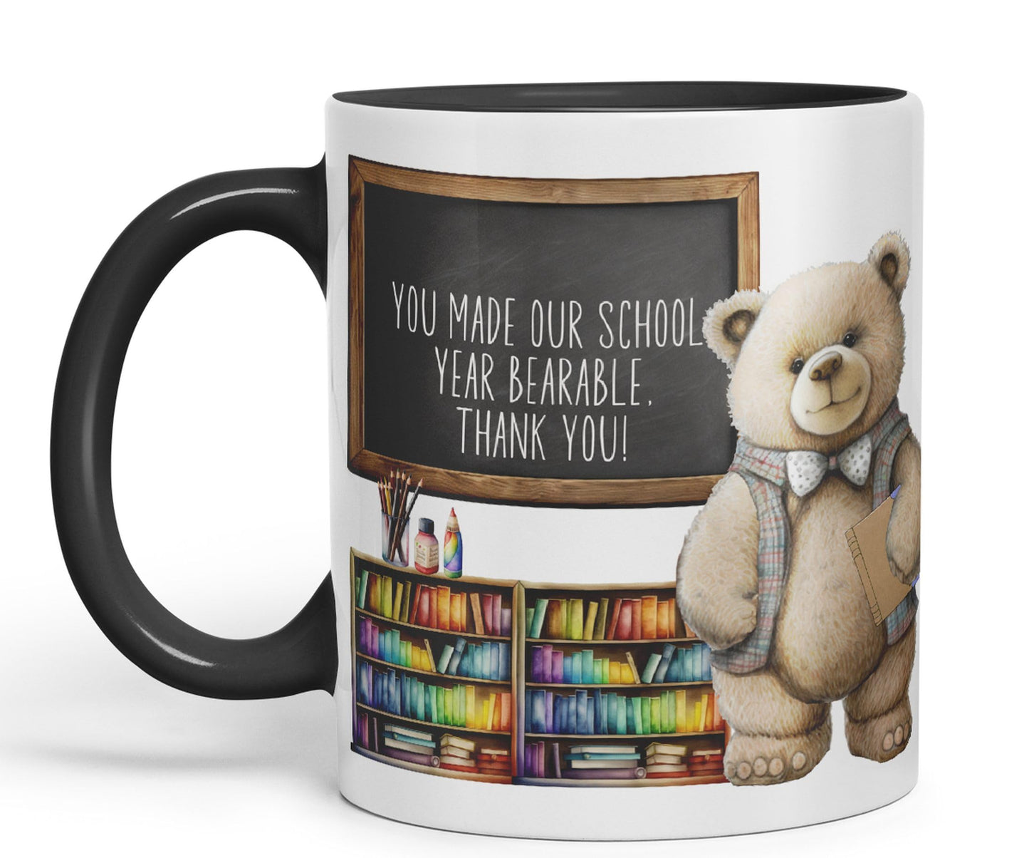 Vixar Teddy Bear Mr Teacher Gift Men Ceramic Mug Coloured Mug Cup Gift end of School Tea Coffee