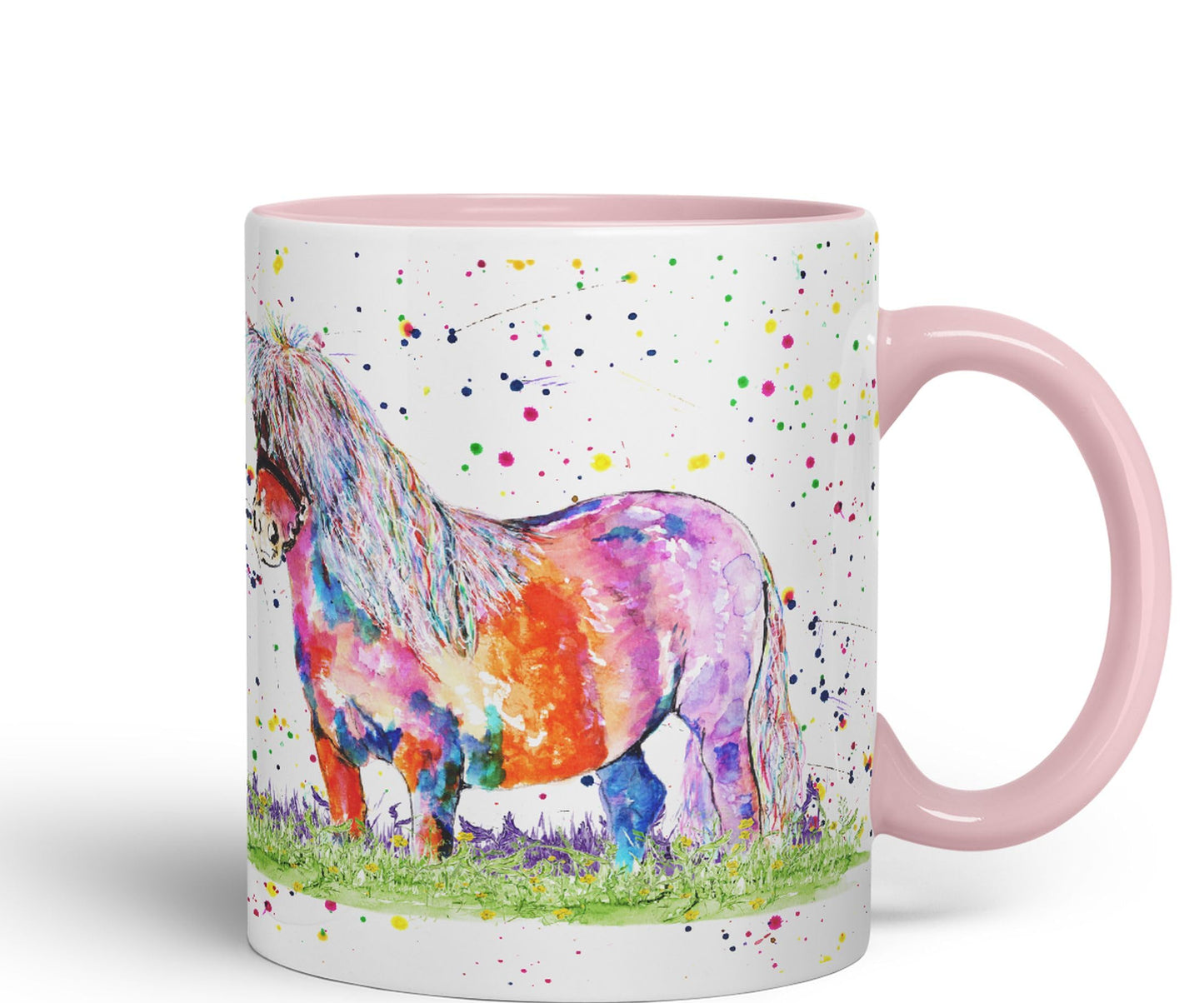 Vixar Shetland Pony Horse Pet Watercolour Art Coloured 330 ml Mug Cup Gift Birthday Work Office Tea Coffee