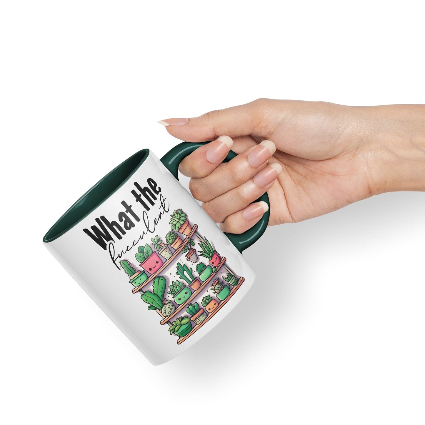 What The fucculent, Succulent Plant Joke Sarcastic Ceramic Coloured Mug Cup for Tea Coffee Hot Brew 330ml 11Oz Gift