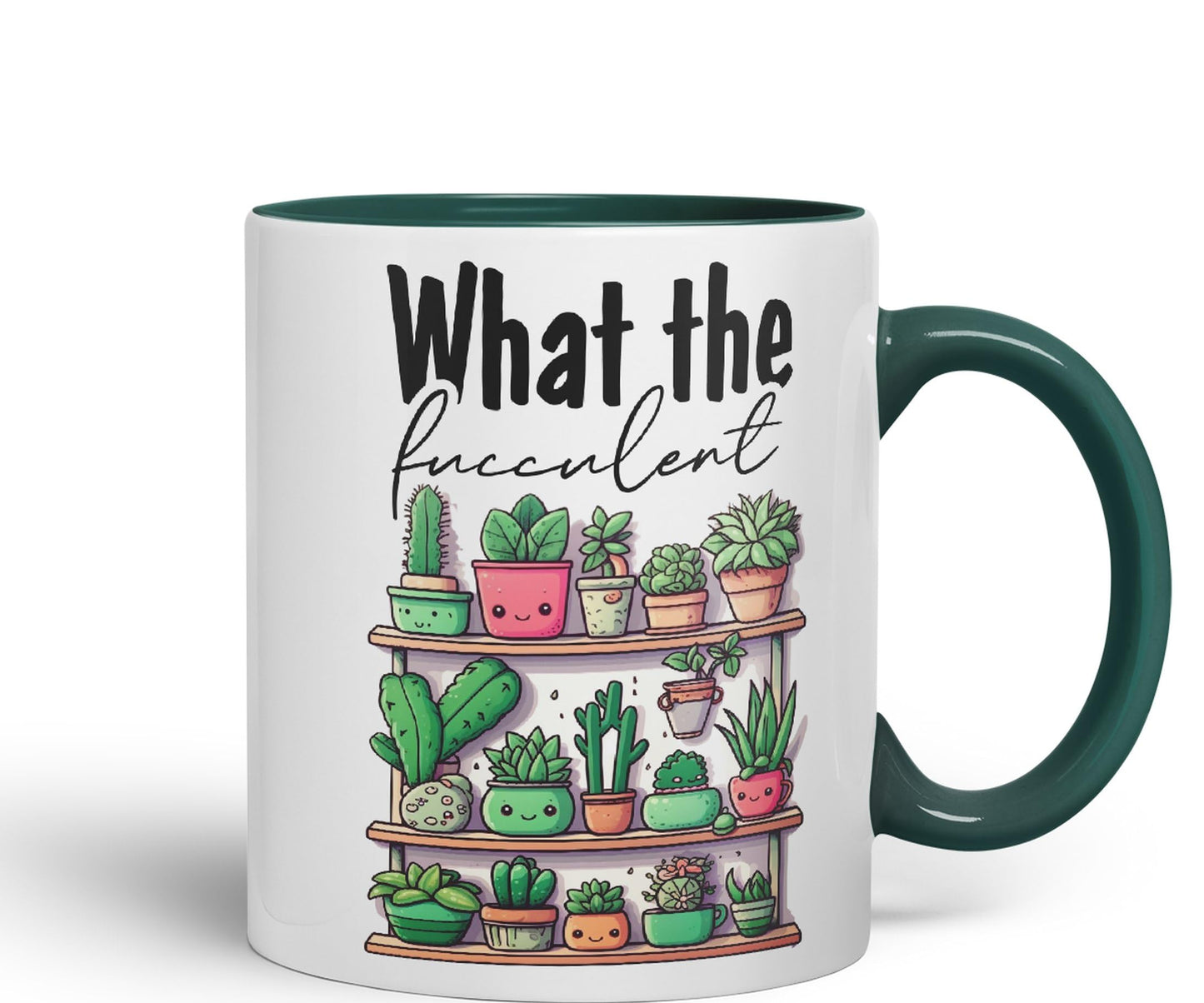 What The fucculent, Succulent Plant Joke Sarcastic Ceramic Coloured Mug Cup for Tea Coffee Hot Brew 330ml 11Oz Gift