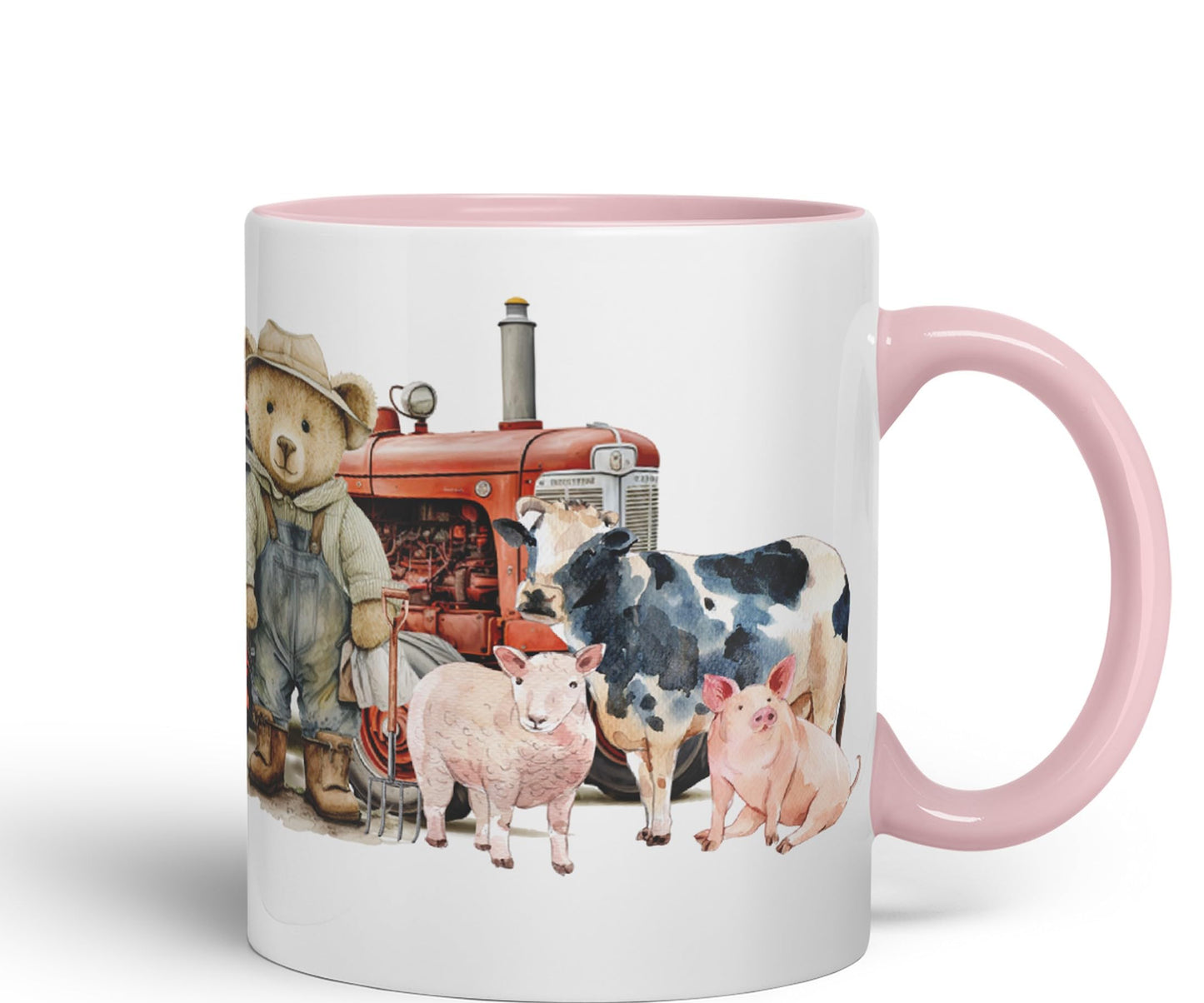 Vixar Teddy Bear Farmer Farm Tractor Ceramic Mug Coloured Mug Cup Gift Birthday Work Office Tea Coffee
