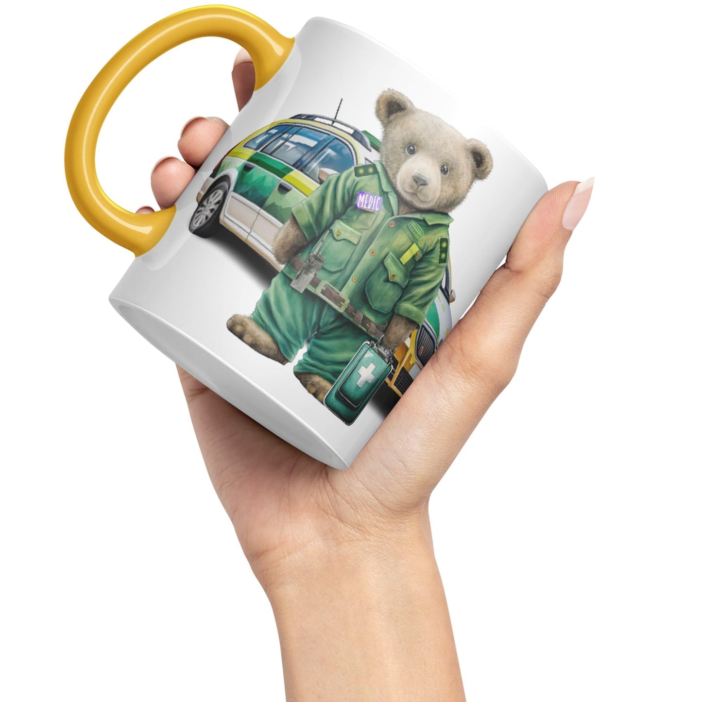 Vixar Teddy Bear Medic Themed Ceramic Mug Coloured Mug Cup Gift Birthday Work Office Tea Coffee