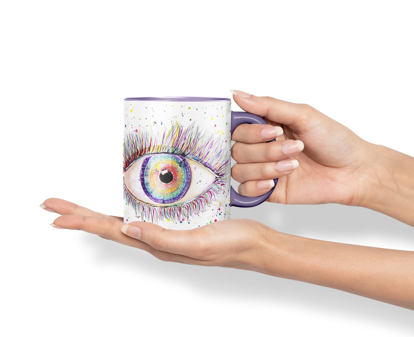 Vixar Eye Rainbow Watercolour Art Coloured Mug Cup Gift Birthday Work Office Tea Coffee