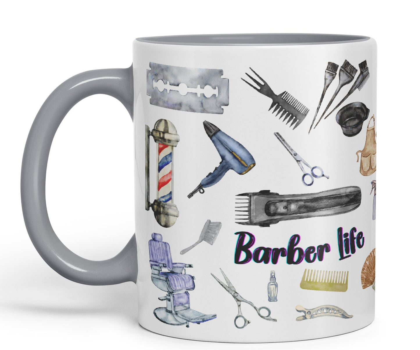 Barber Life hairdresser Ceramic Coloured Mug Cup for Tea Coffee Hot brew 330ml 11Oz Gift