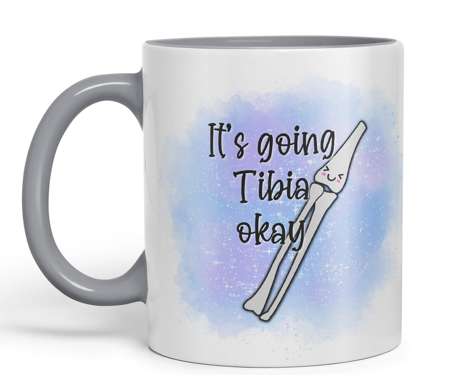 Vixar Anatomy Pun Humor It's Going Tibia ok Coloured Ceramic 330 ml Mug Cup Gift Birthday Work Office Tea Coffee