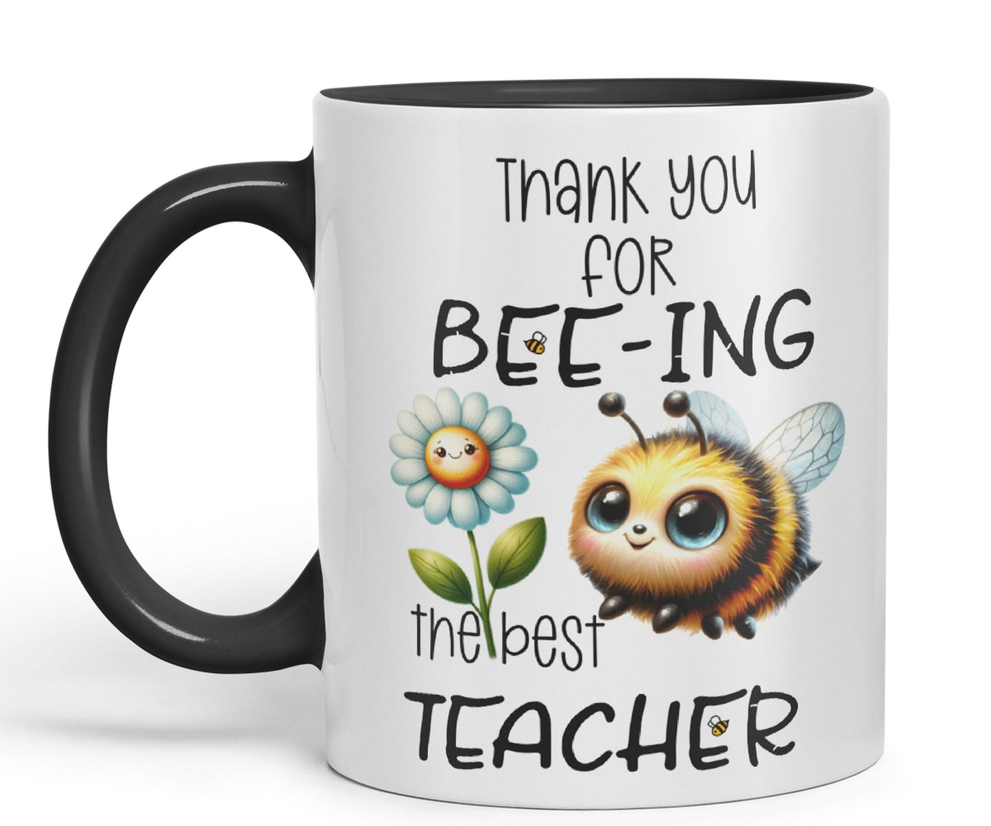 Teacher Thank You for Bee-ing The best teacher Ceramic Coloured Mug Cup for Tea Coffee Hot brew 330ml 11Oz