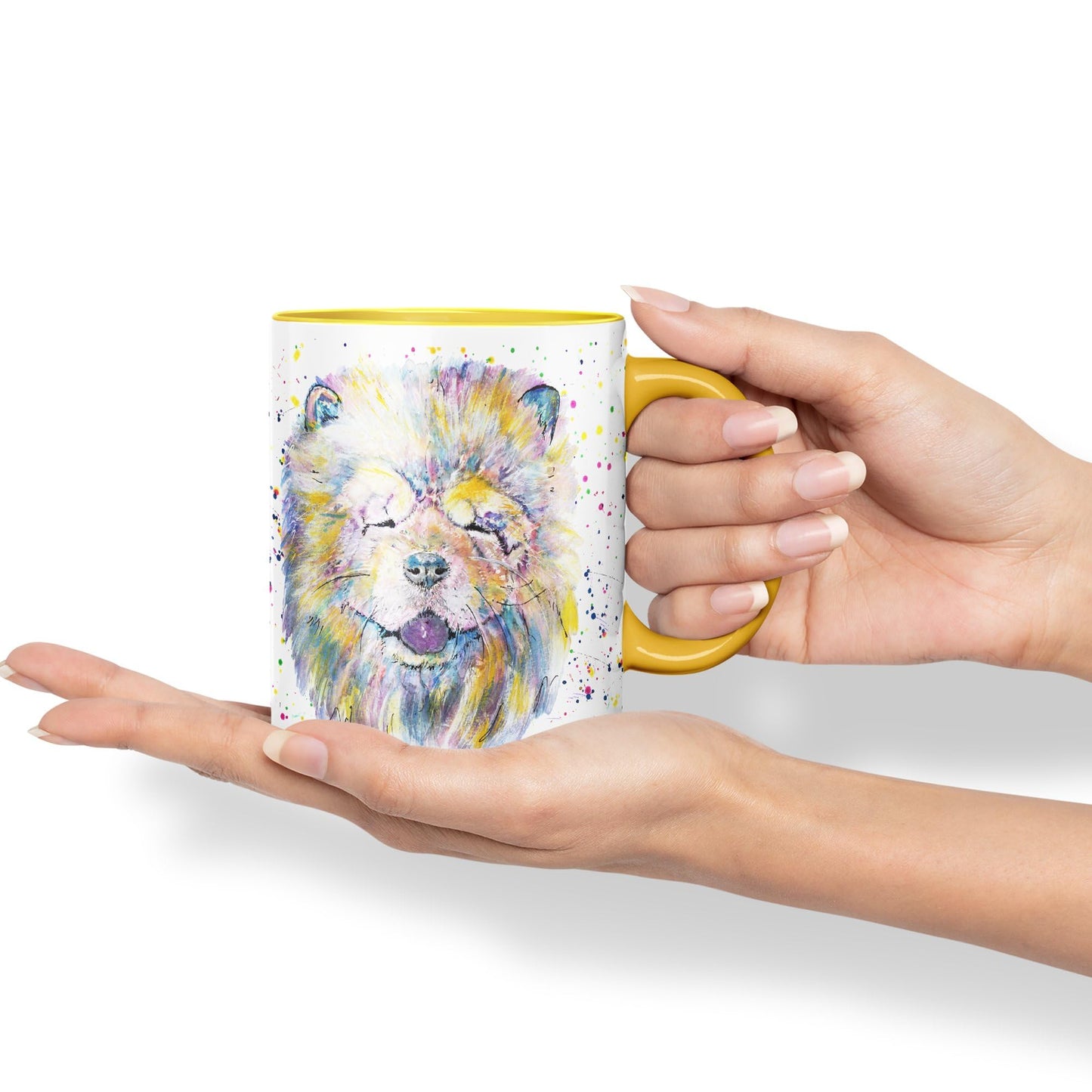 Vixar Chow Chow Wrinkly Chinese Dog Pet Animals Watercolour Art Coloured 330 ml Mug Cup Gift Birthday Work Office Tea Coffee