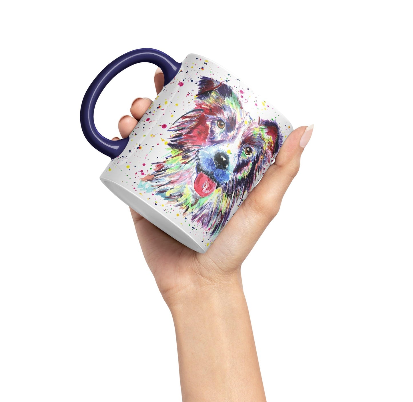 Vixar Border Collie Dog Pet Animals Watercolour Art Coloured 330 ml Mug Cup Gift Birthday Work Office Tea Coffee