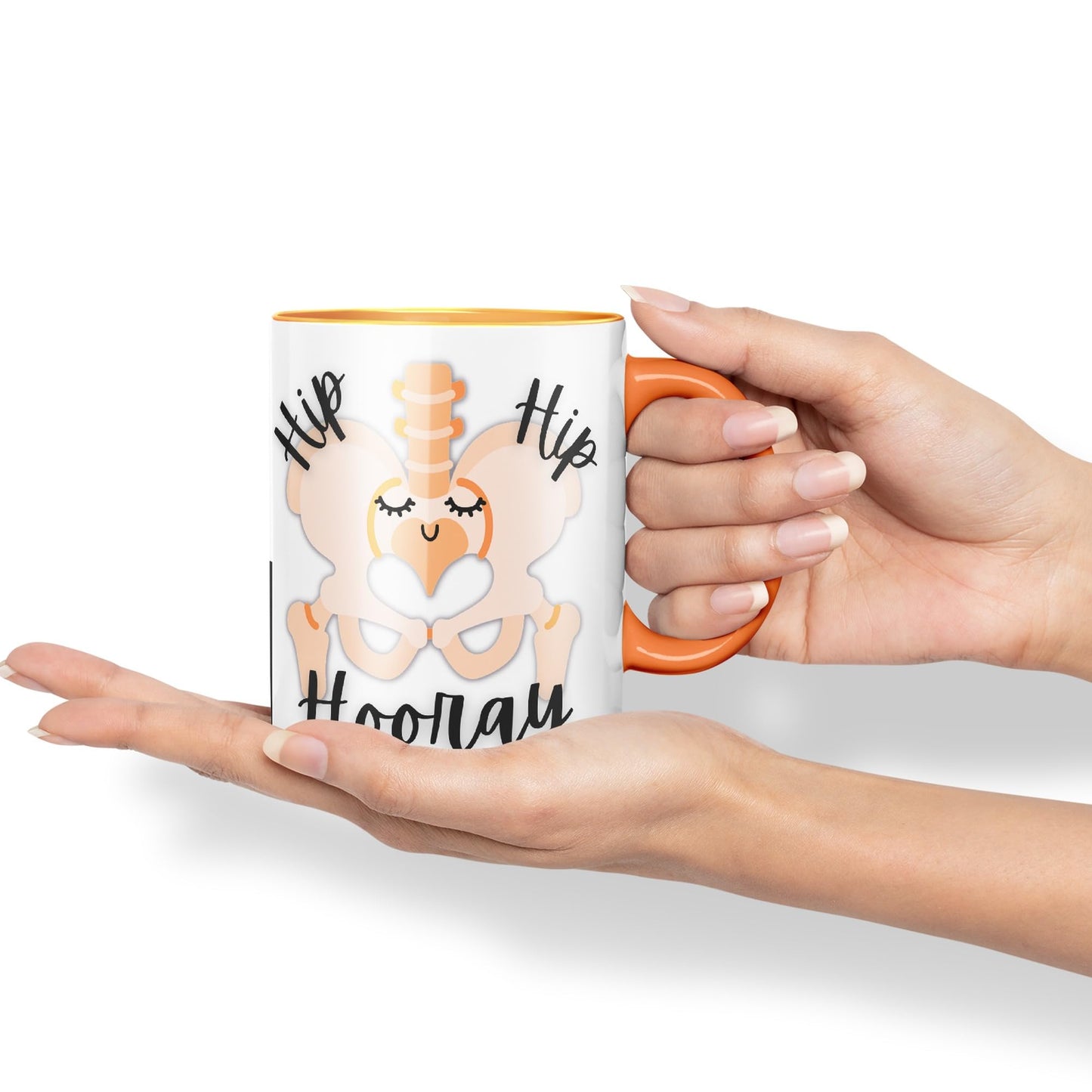 Vixar Anatomy Pun Humor Hip Hip Hooray Coloured Ceramic 330 ml Mug Cup Gift Birthday Work Office Tea Coffee