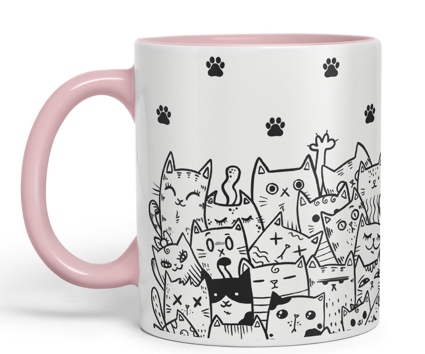 Vixar Cats mom dad Paws cat Lovers Coloured Ceramic Mug Cup Gift 330ml 11oz Work Office Tea Coffee