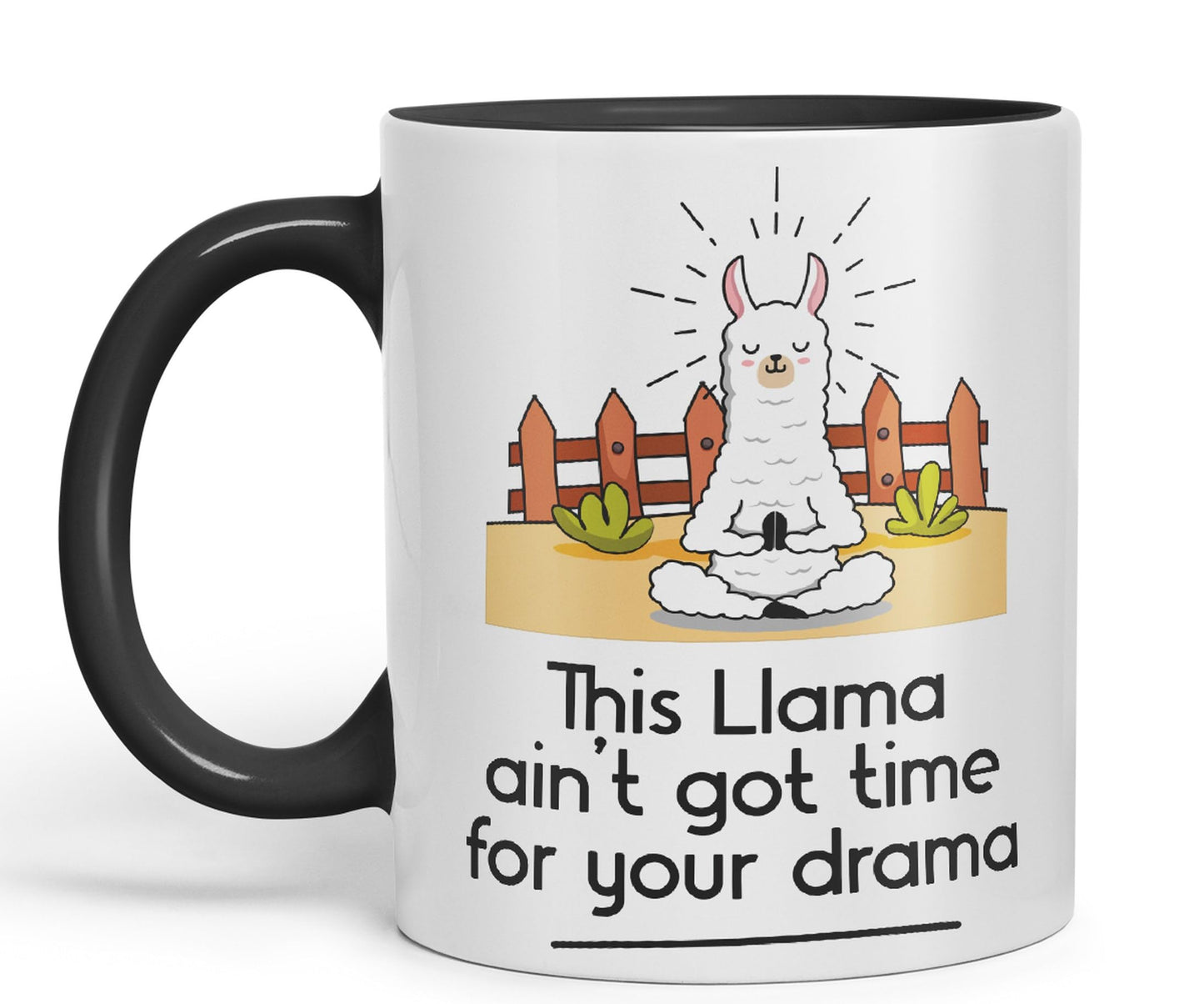 This Llama Ain't got time for Your Drama Sarcastic Joke Ceramic Coloured Mug Cup for Tea Coffee Hot Brew 330ml 11 Oz Gift