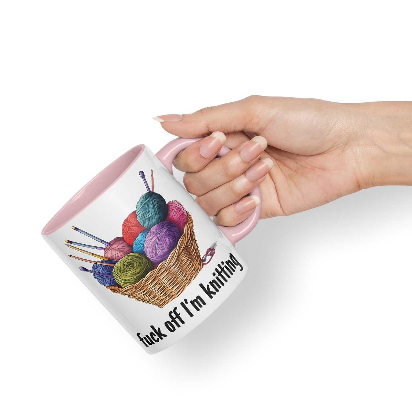 I'm Knitting f.. Off Joke Sarcastic Ceramic Coloured Mug Cup for Tea Coffee Hot Brew 330ml 11Oz
